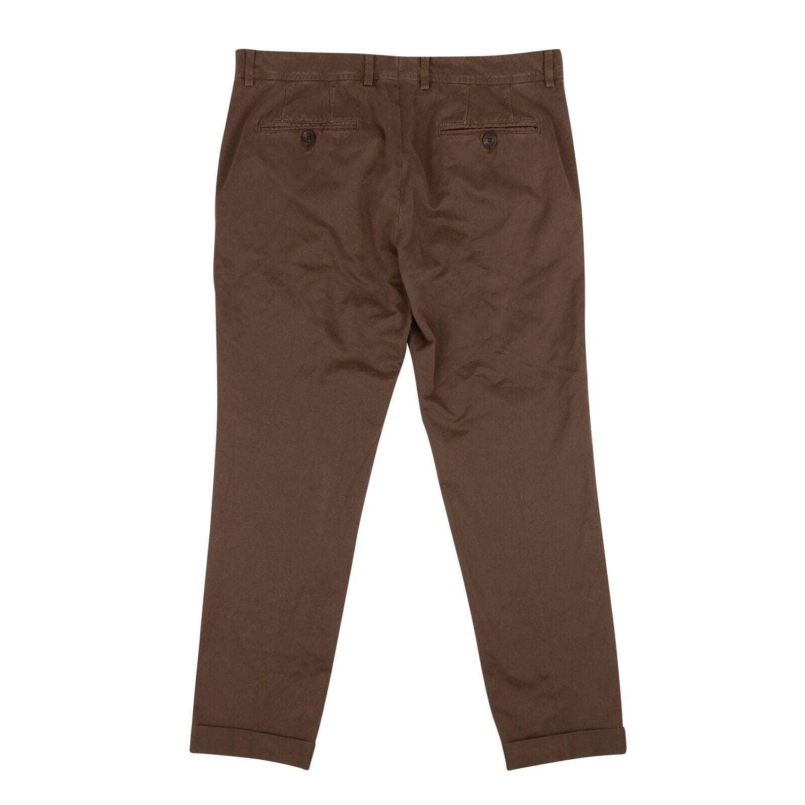 Brunello Cucinelli 500-750, brunello-cucinelli, couponcollection, gender-mens, main-clothing, mens-casual-pants, mens-shoes, size-50 50 Brown Cotton Blend Chino Pants 95-BRC-1002/50 95-BRC-1002/50