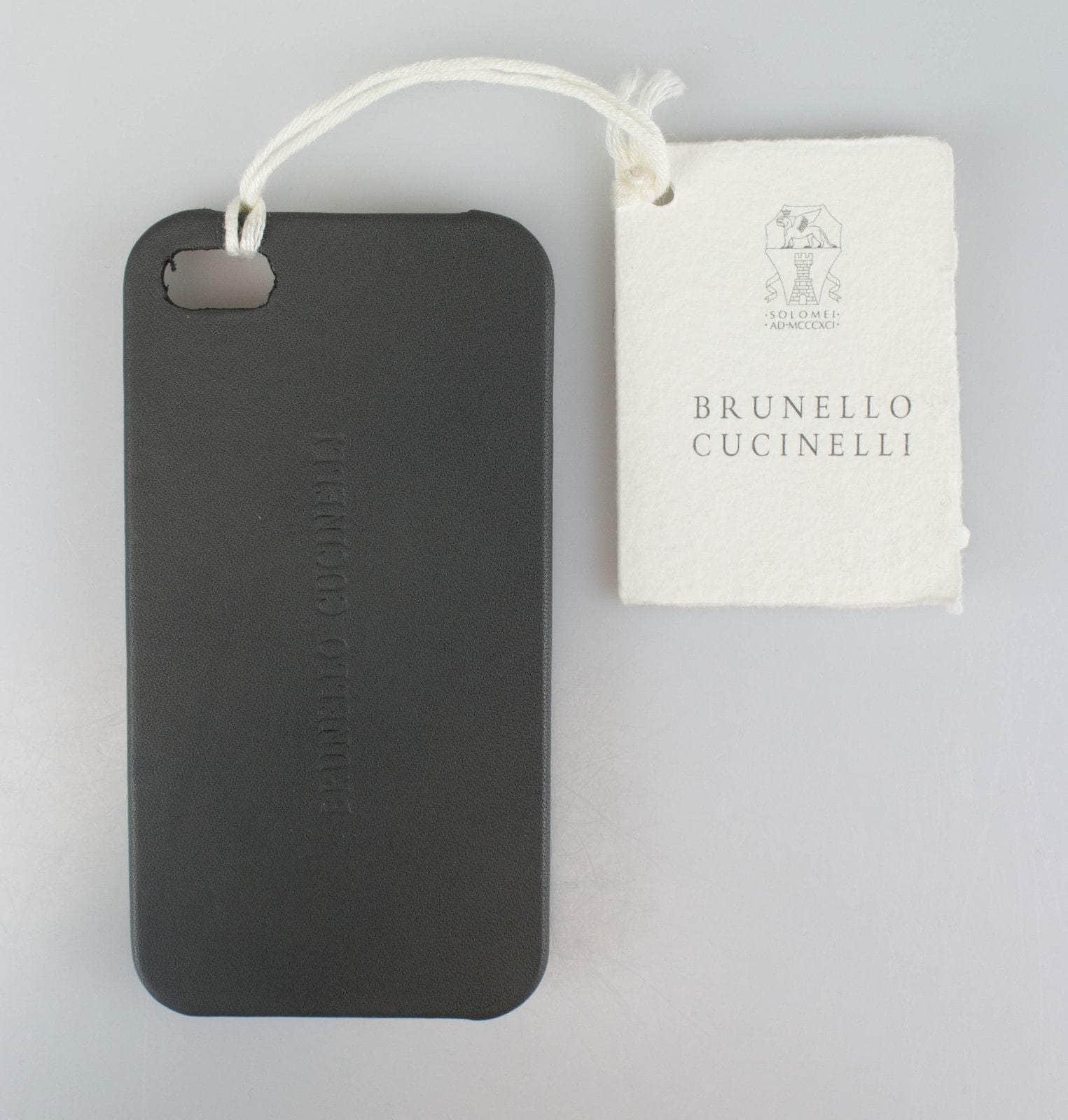 Brunello Cucinelli brunello-cucinelli, channelenable-all, chicmi, couponcollection, gender-mens, gender-womens, main-accessories, mens-shoes, size-os, under-250, unisex-phone-cases OS Ash Gray Leather Iphone Case JF1-410 JF1-410