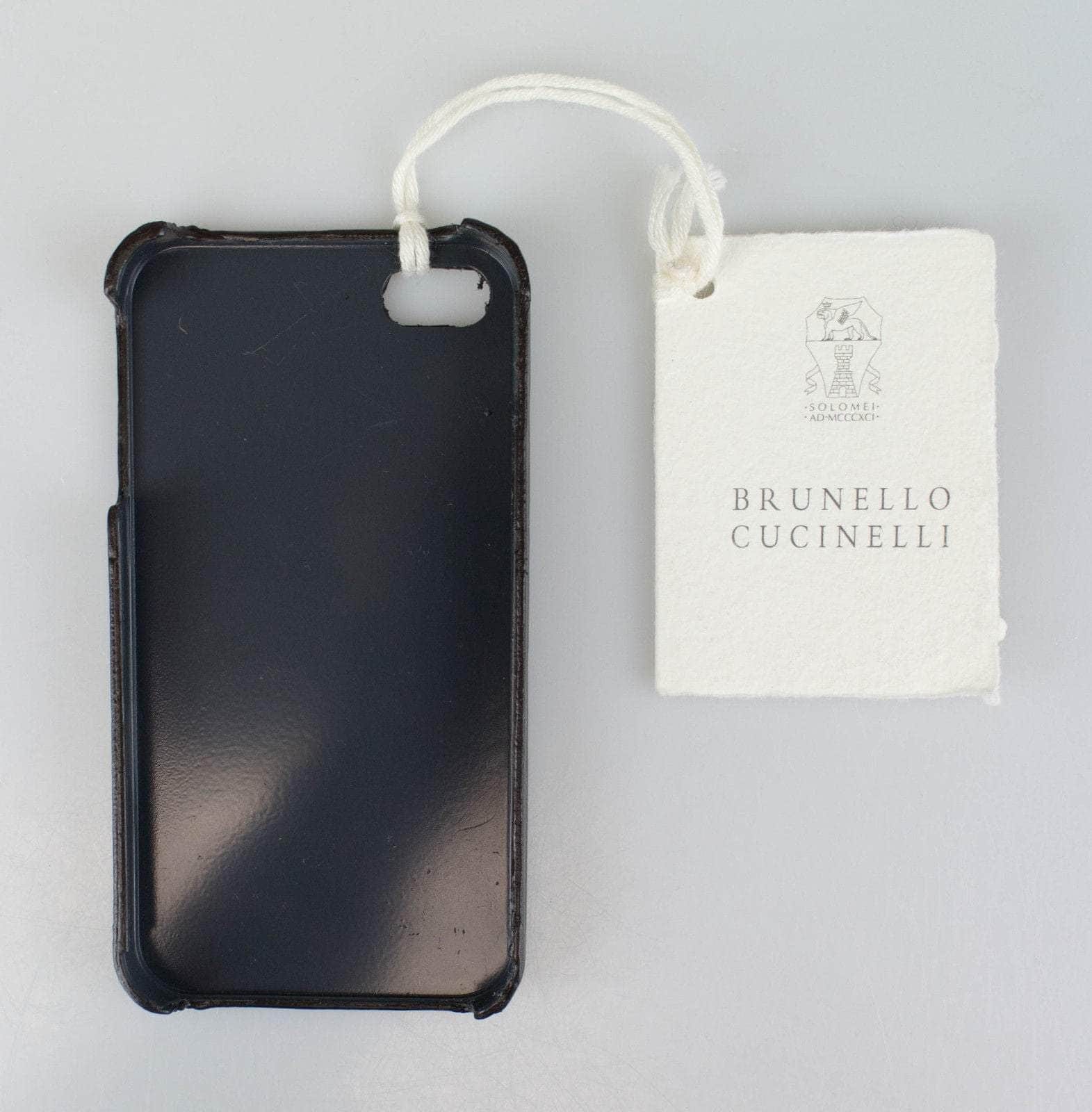 Brunello Cucinelli brunello-cucinelli, channelenable-all, chicmi, couponcollection, gender-mens, gender-womens, main-accessories, mens-shoes, size-os, under-250, unisex-phone-cases OS Ash Gray Leather Iphone Case JF1-410 JF1-410