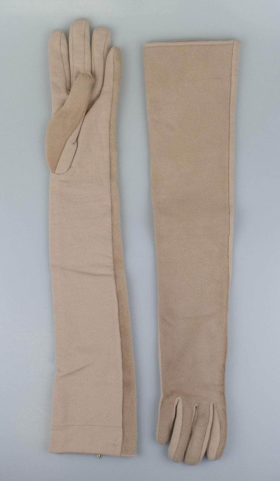 Brunello Cucinelli JF1-301 NWT BRUNELLO CUCINELLI Women's Tan Brown Pony Hair Evening Gloves Size M $1185 JF1-301