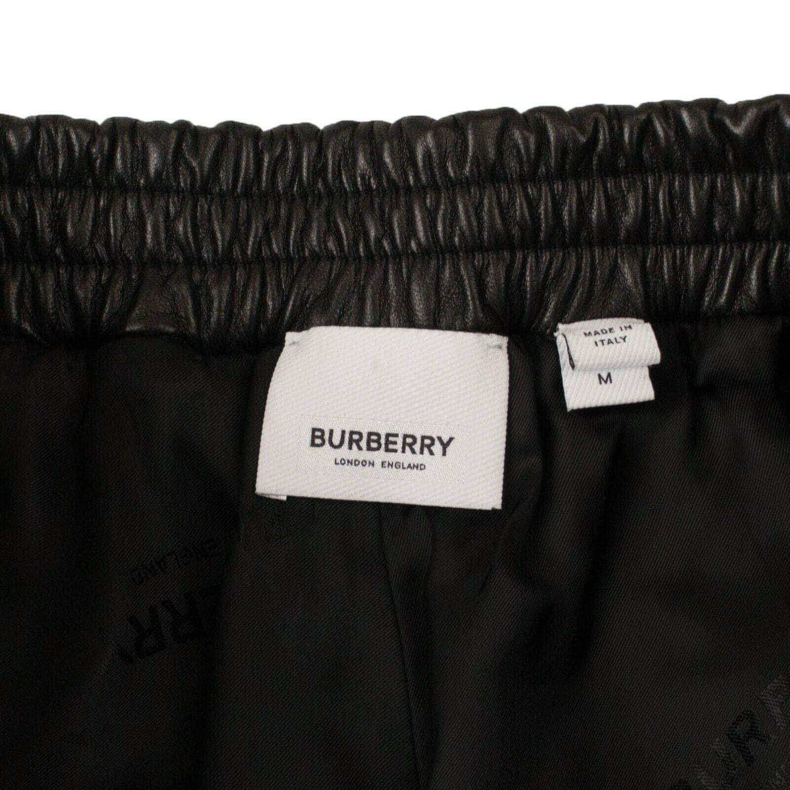 Burberry Black Leather Long Trousers