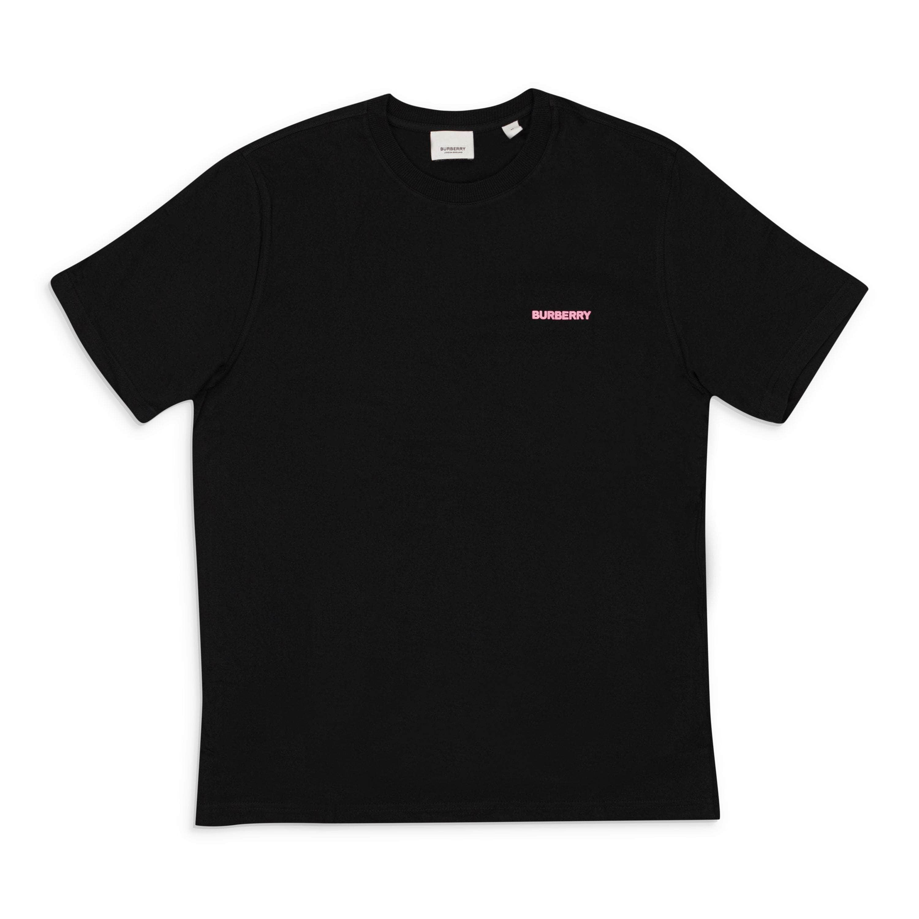 Burberry BRB-XTSH-0022/S NWT Burberry Black Pink Logo Oak Leaf Crest T-Shirt Size S $510 BRB-XTSH-0022/S