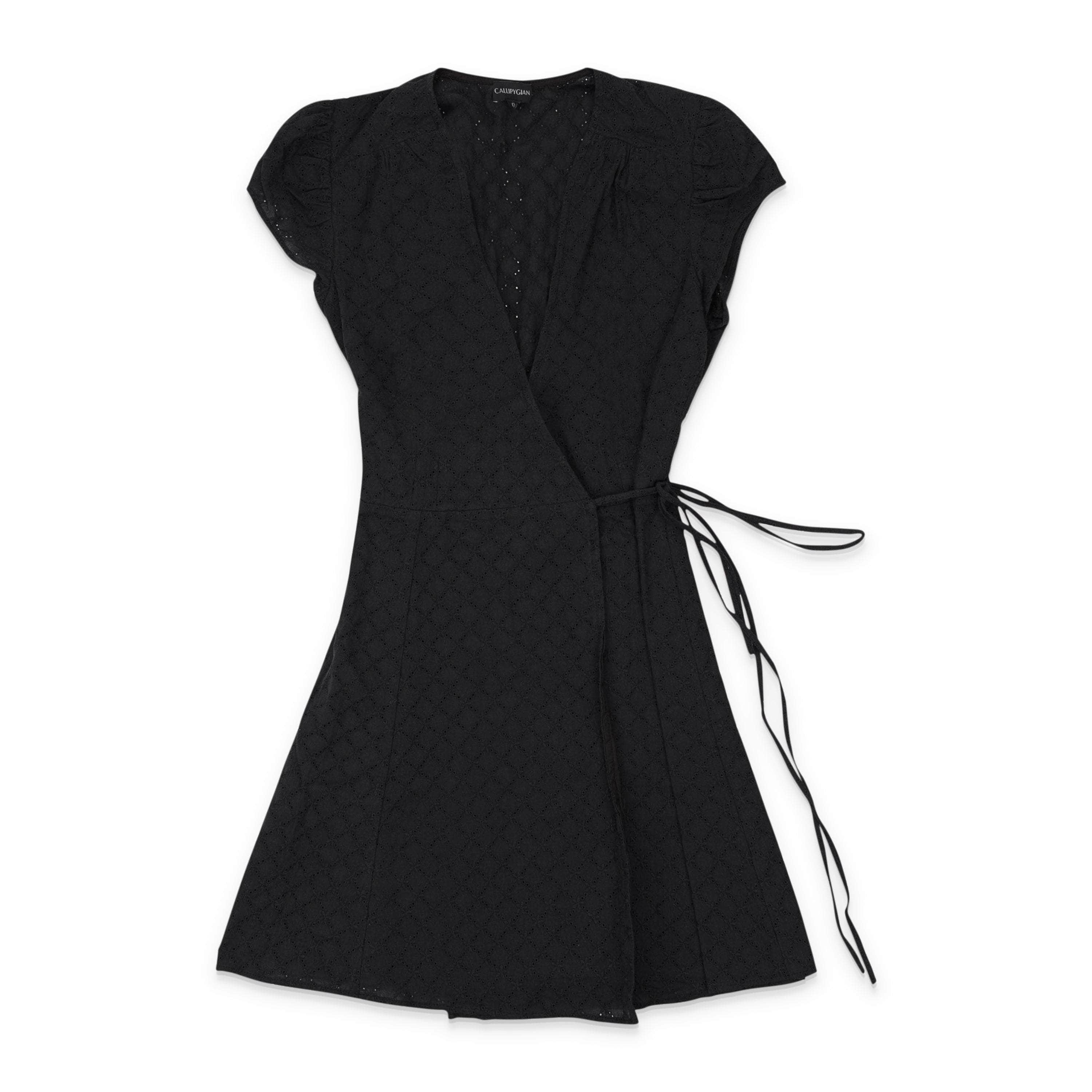 Callipygian 95-CPN-0060/0 NWT CALLIPYGIAN BLACK CALLIPYGIAN MINI WRAP DRESS SIZE 0 $225 95-CPN-0060/0