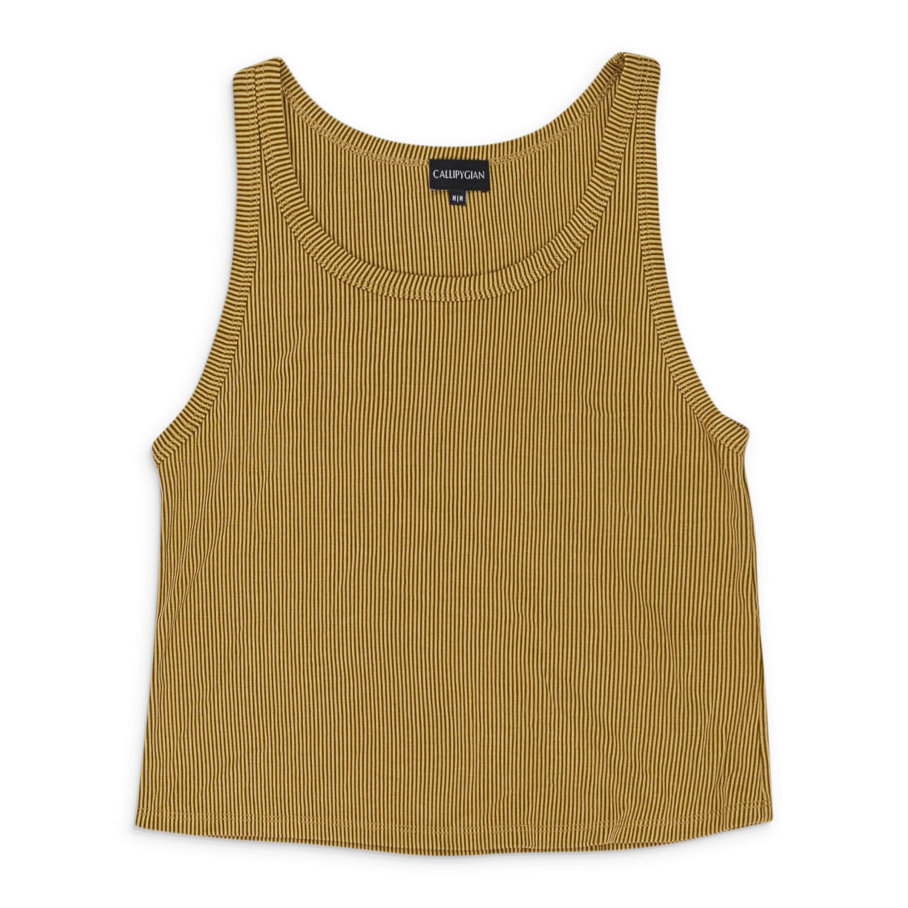 Callipygian 95-CPN-1033/XS 95-CPN-1033/XS F19KADP12040_GOLD GOLD CALLIPYGIAN RIB TANK Size XS 95-CPN-1033/XS