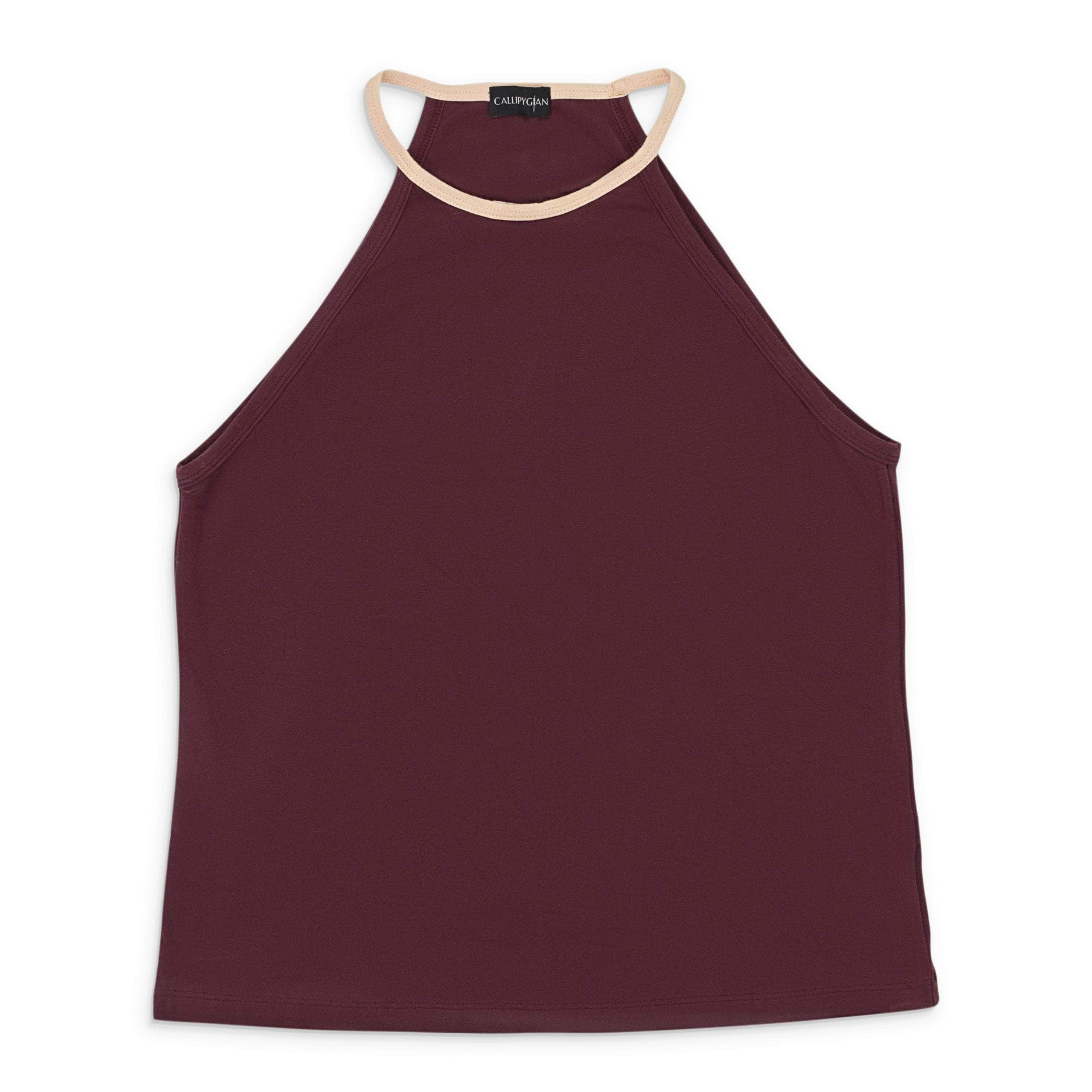 Callipygian 95-CPN-1034/L NWT CALLIPYGIAN BURGUNDY PEACH CALLIPYGIAN HALTER TANK SIZE L $65 95-CPN-1034/L