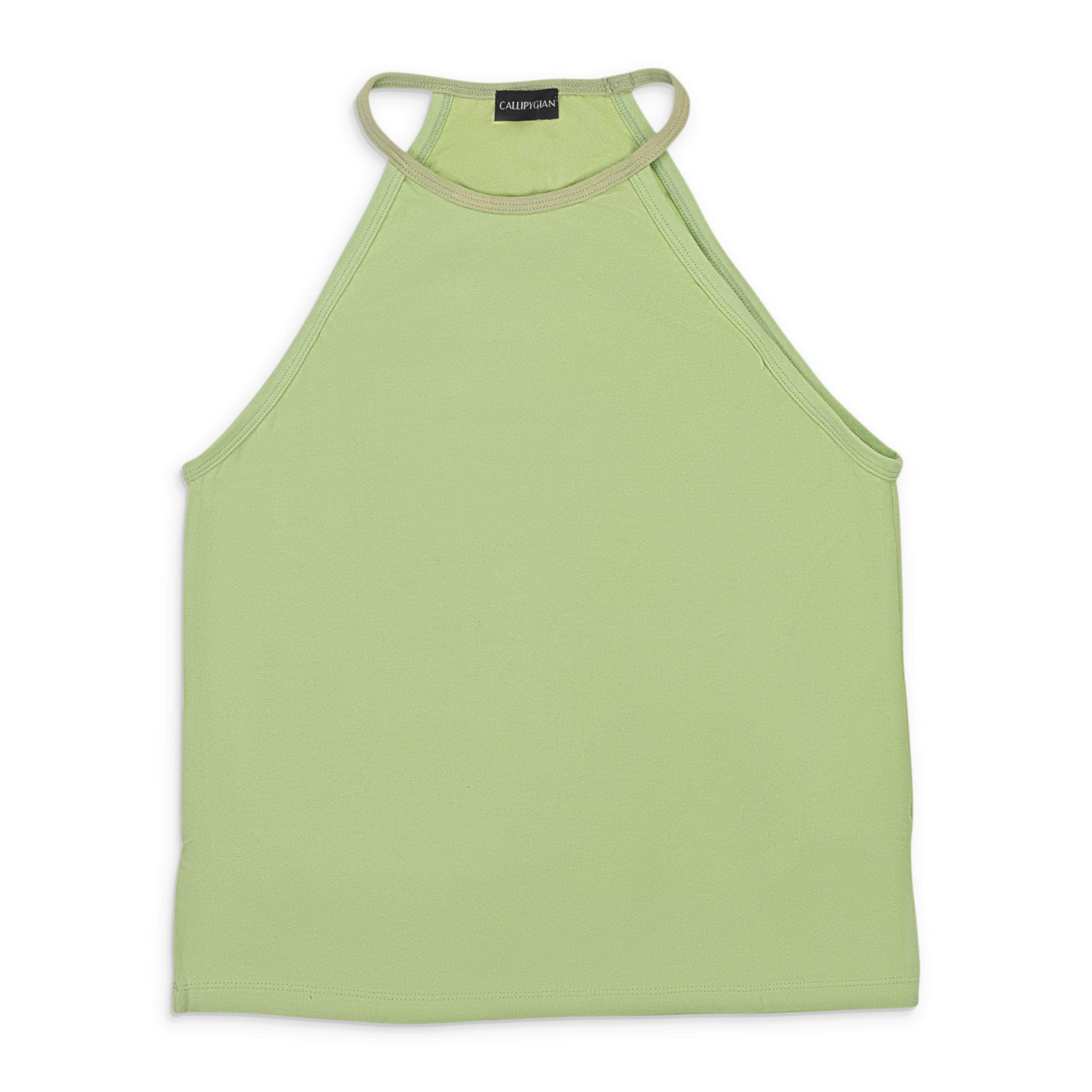 Callipygian 95-CPN-1035/L NWT CALLIPYGIAN KIWI GREEN SAGE CALLIPYGIAN HALTER TANK SIZE L $65 95-CPN-1035/L