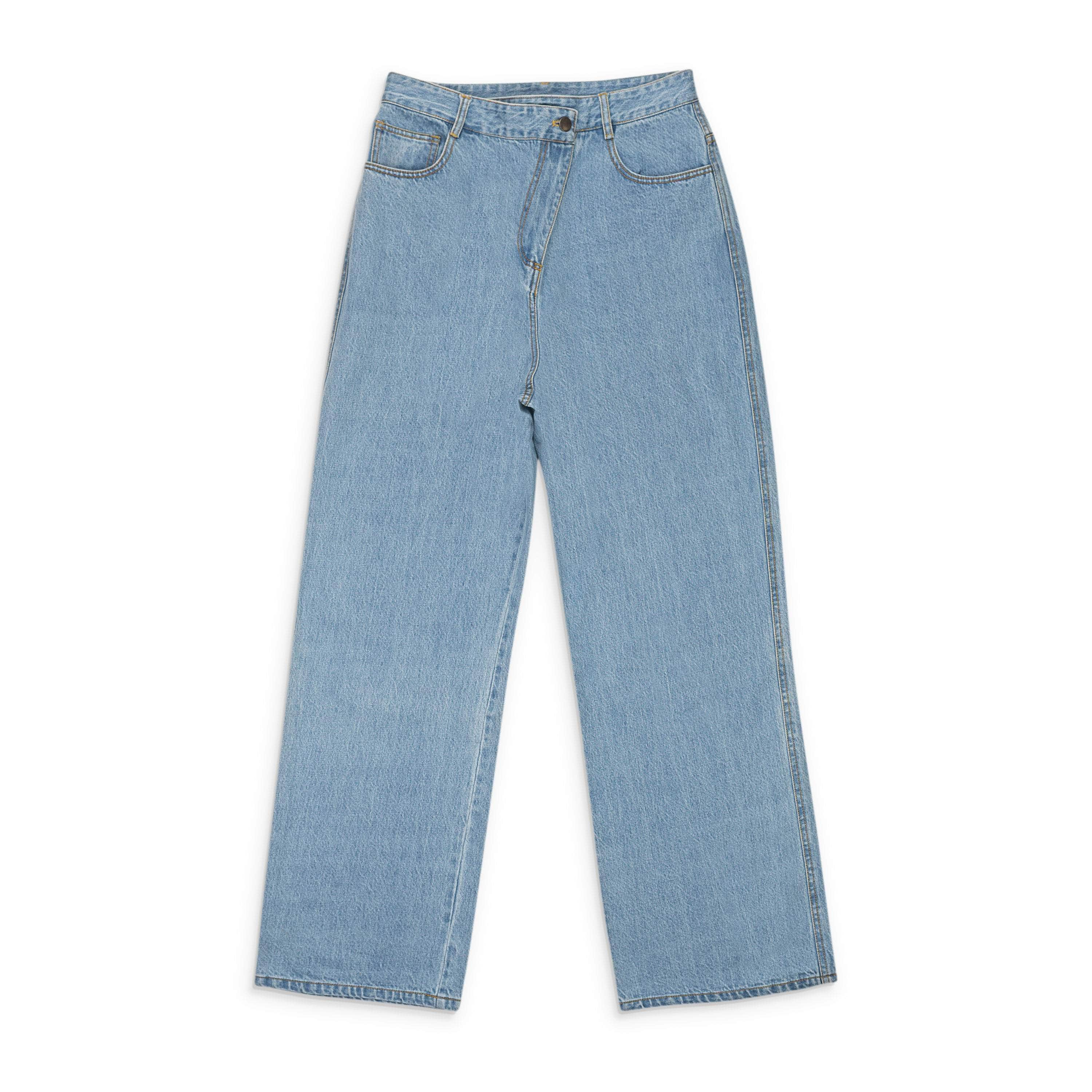 Callipygian 95-CPN-1046/10 95-CPN-1046/10 S20AAEP13028_BLUE BLUE WASHED CALLIPYGIAN WIDE LEG SLANTED FLY JEAN Size 10 95-CPN-1046/10