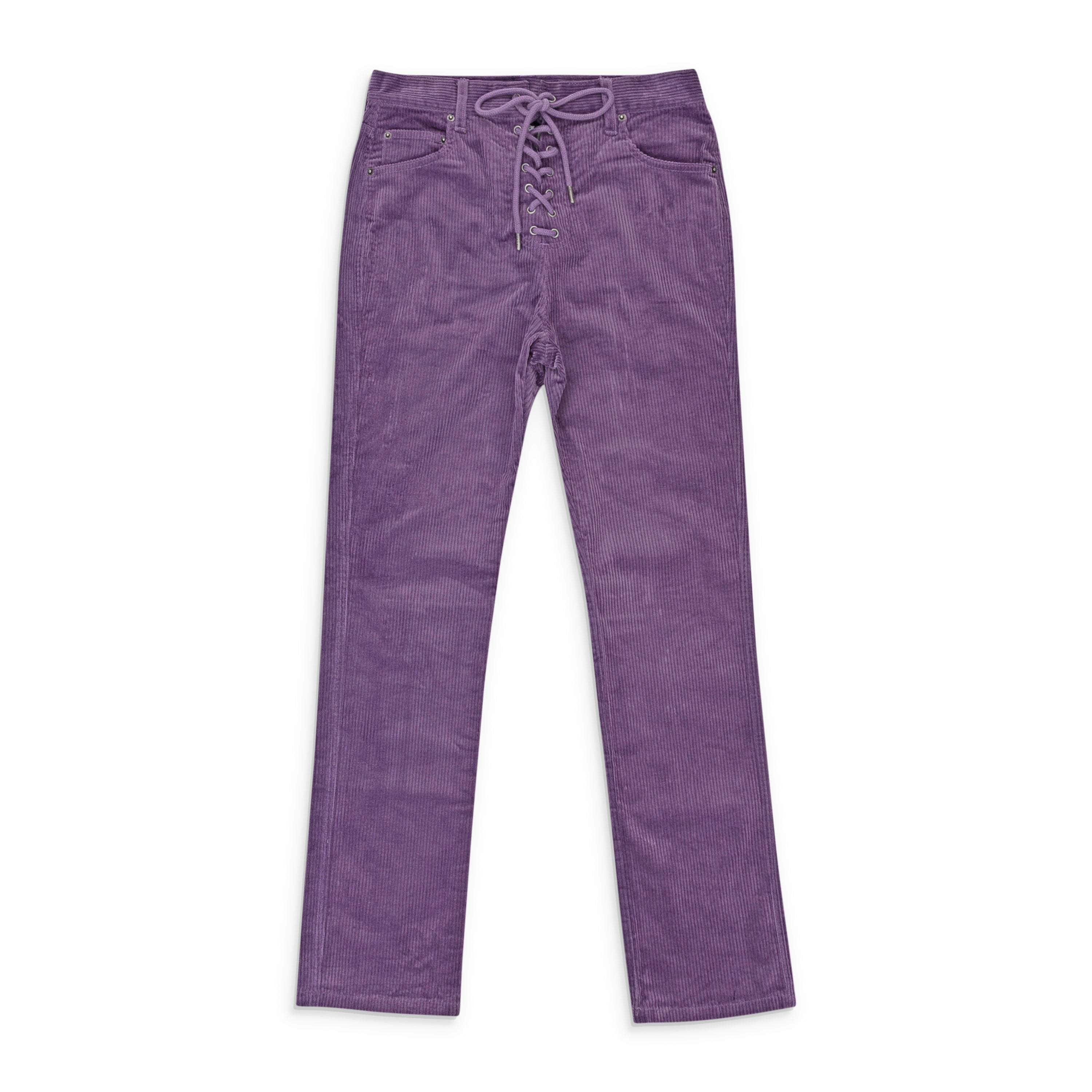 Callipygian 95-CPN-1048/10 95-CPN-1048/10 F19AAQP13007_PURPLE PURPLE CALLIPYGIAN STRETCHÂ CORDUROY LACE UP JEAN Size 10 95-CPN-1048/10