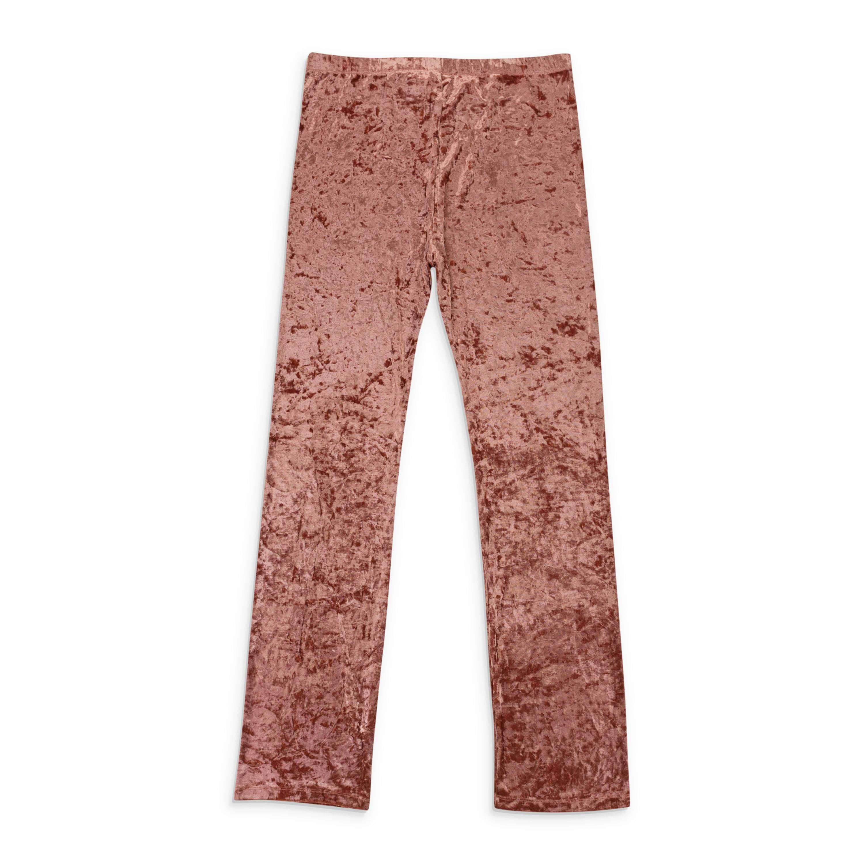 Callipygian 95-CPN-1113/L 95-CPN-1113/L VP94035V_PINK DUSTY PINK CALLIPYGIAN CRUSHED VELVET PANT Size L 95-CPN-1113/L