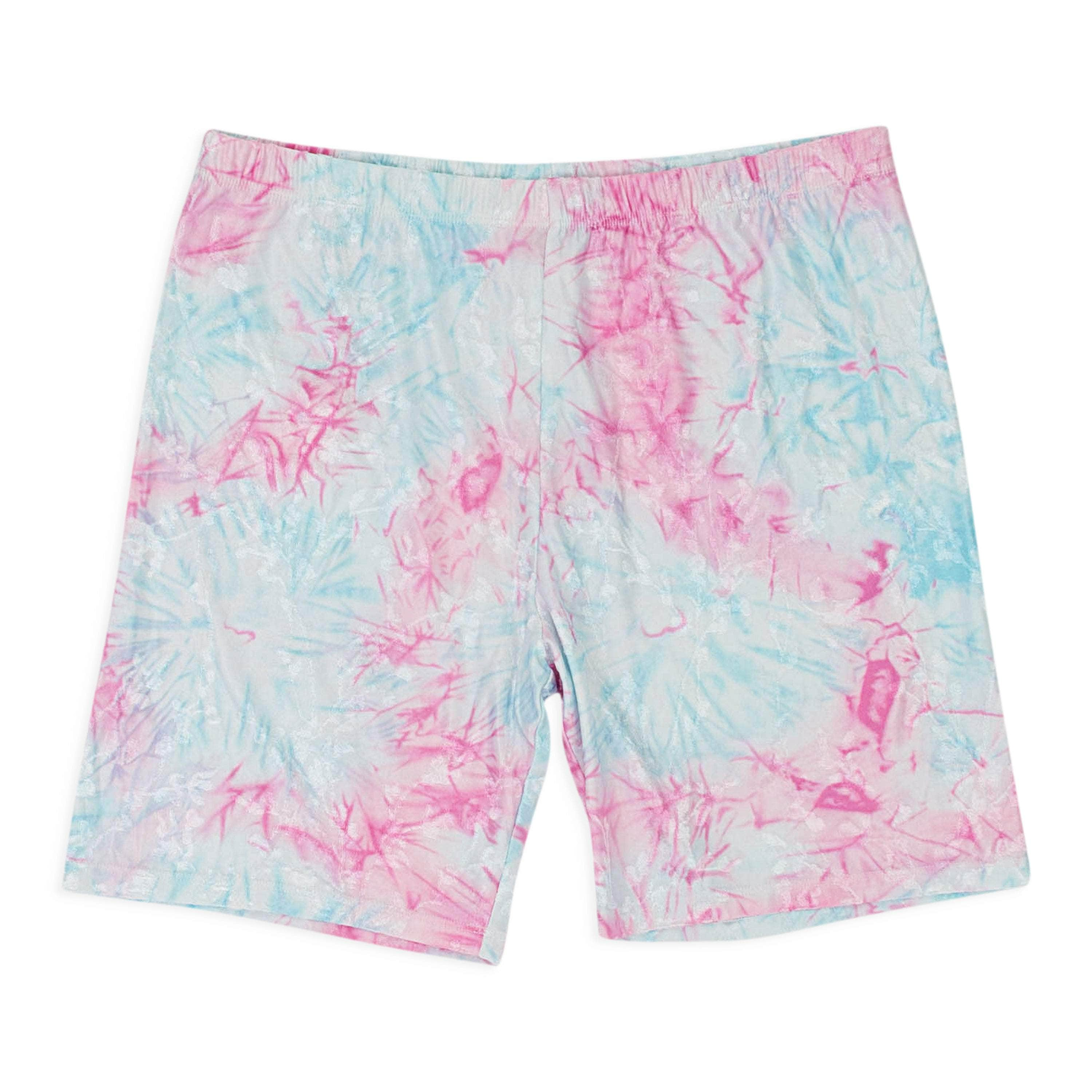 Callipygian 95-CPN-1137/L 95-CPN-1137/L F19TACP13012_PINK_BLUE PINK BLUE CALLIPYGIAN TEXTURED TIE DYE BIKE SHORT Size L 95-CPN-1137/L