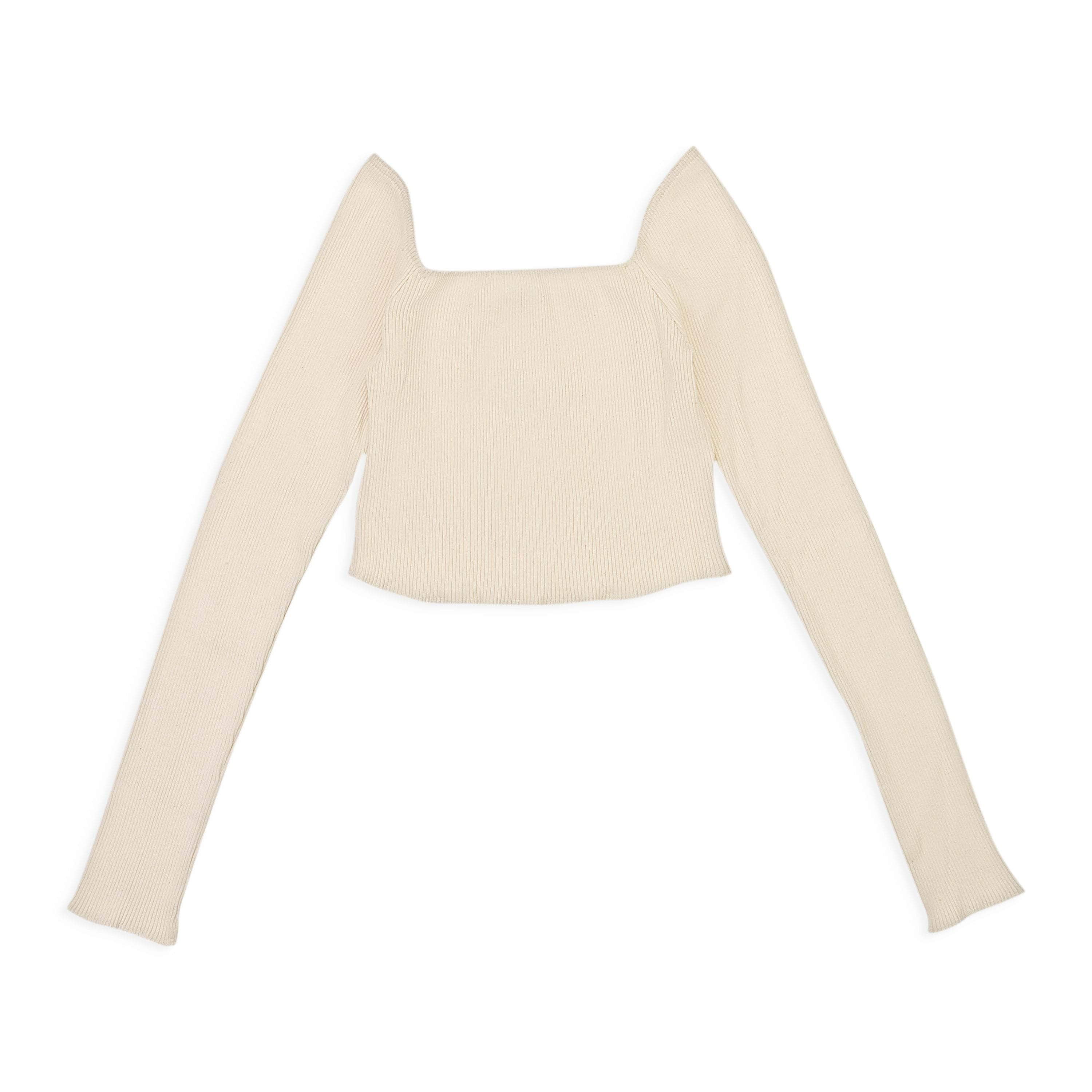 Callipygian 95-CPN-1142/M 95-CPN-1142/M VT901254A Cream Callipygian Square Neck Crop Top Size M 95-CPN-1142/M