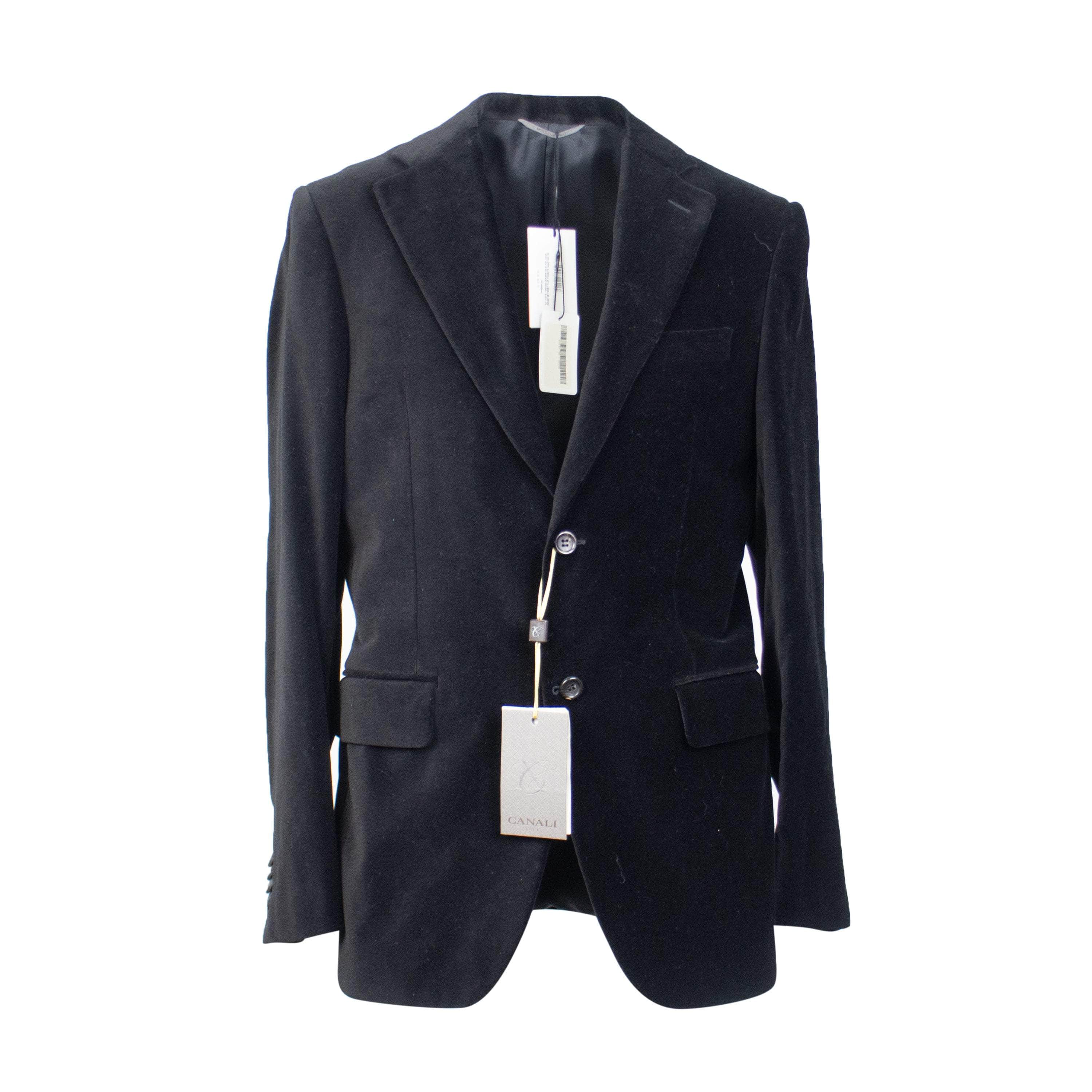 Canali CLI-XTPS-0001/50 CLI-XTPS-0001/50 CAN0004102 BLACK Canali SUEDE W/ FRONT FLAP POCKETS jacket Size 50 CLI-XTPS-0001/50