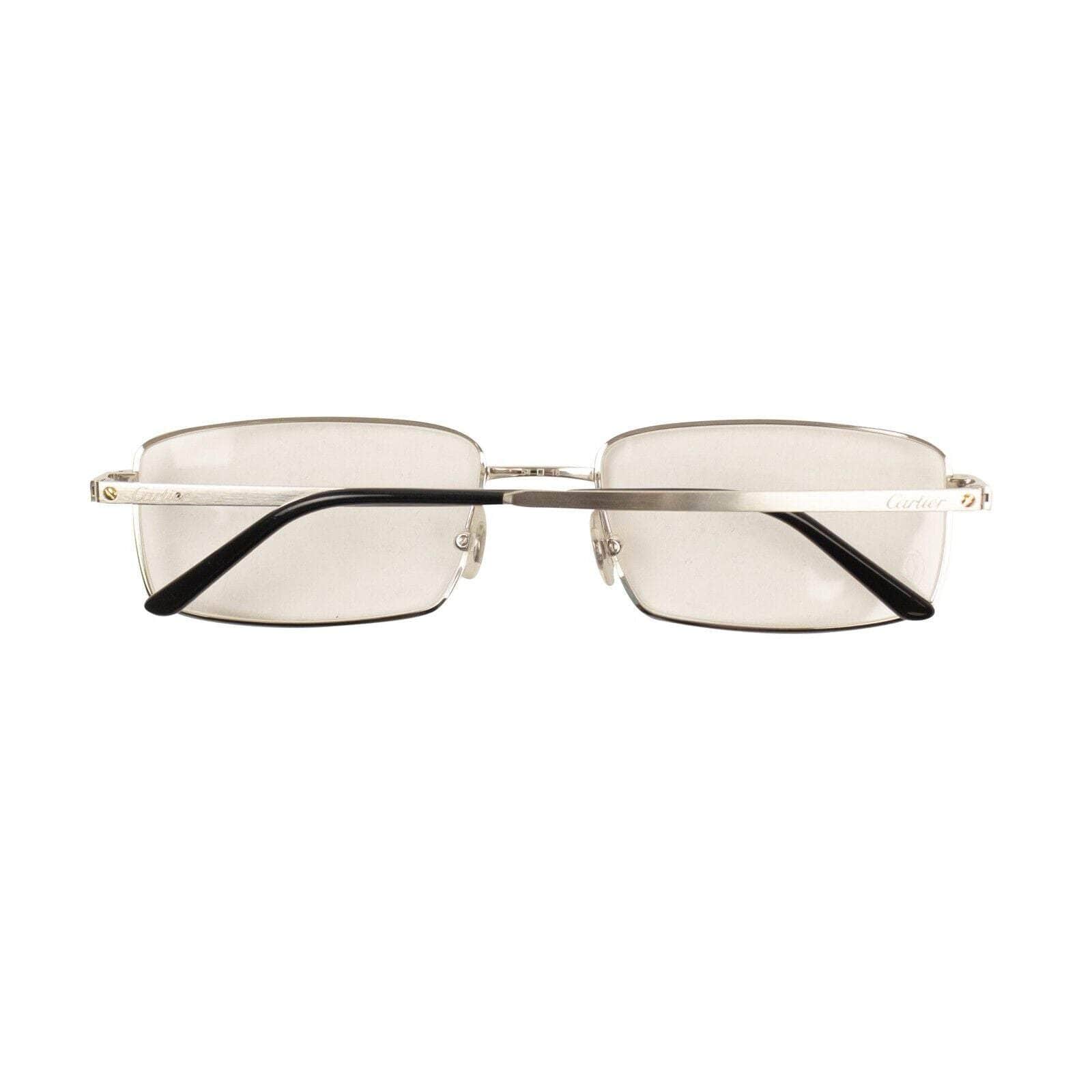 Cartier 1000-2000, channelenable-all, chicmi, couponcollection, gender-mens, main-accessories, mens-eyewear, mens-shoes, size-os OS Silver CT0085O-001 Rectangular Eyeglasses 95-CRT-3043/OS 95-CRT-3043/OS