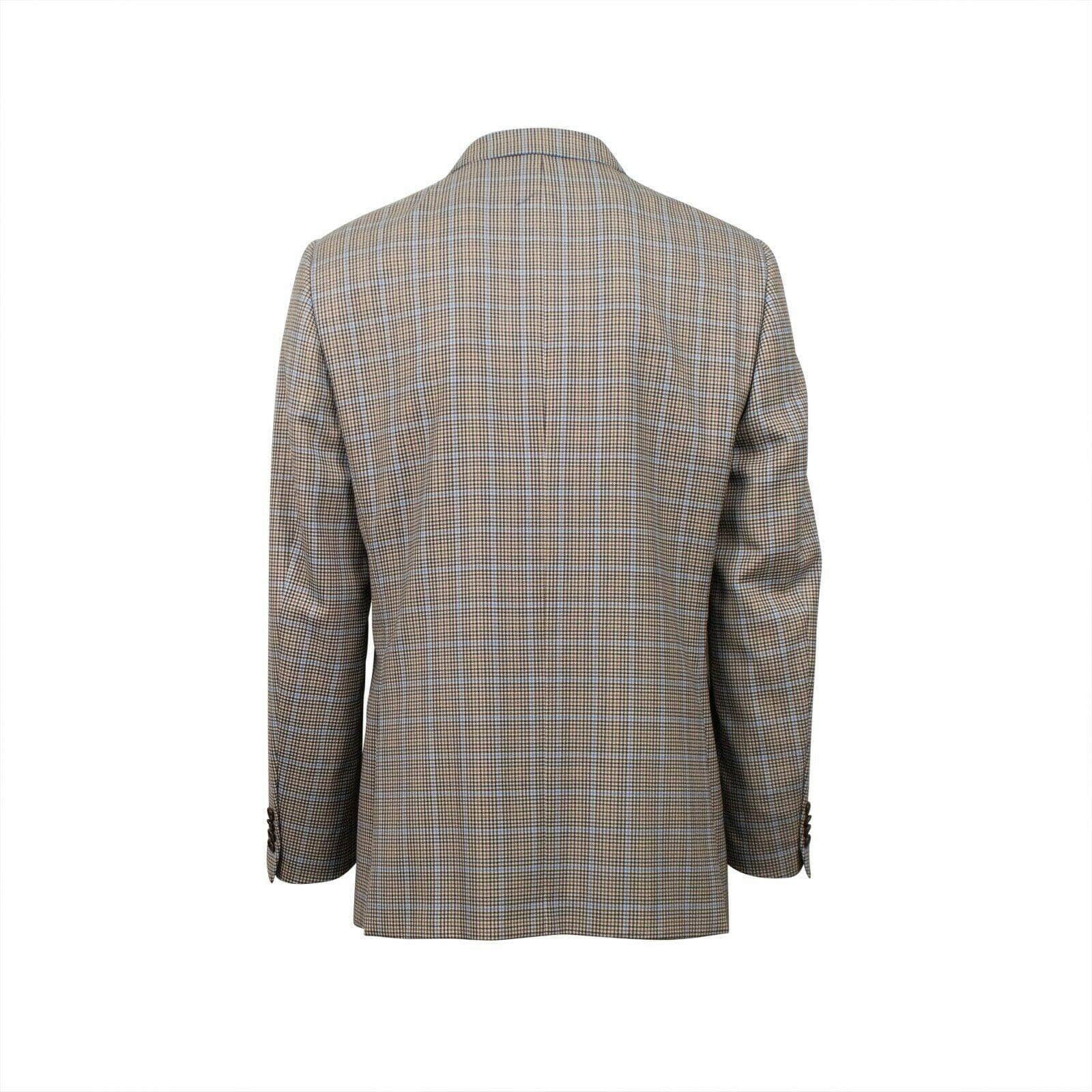 Caruso 250-500, caruso, channelenable-all, chicmi, couponcollection, gender-mens, main-clothing, size-40-us-50-eu, size-42-us-52-eu Men's Brown Plaid 3 Roll Two-Button Wool Sport Coat