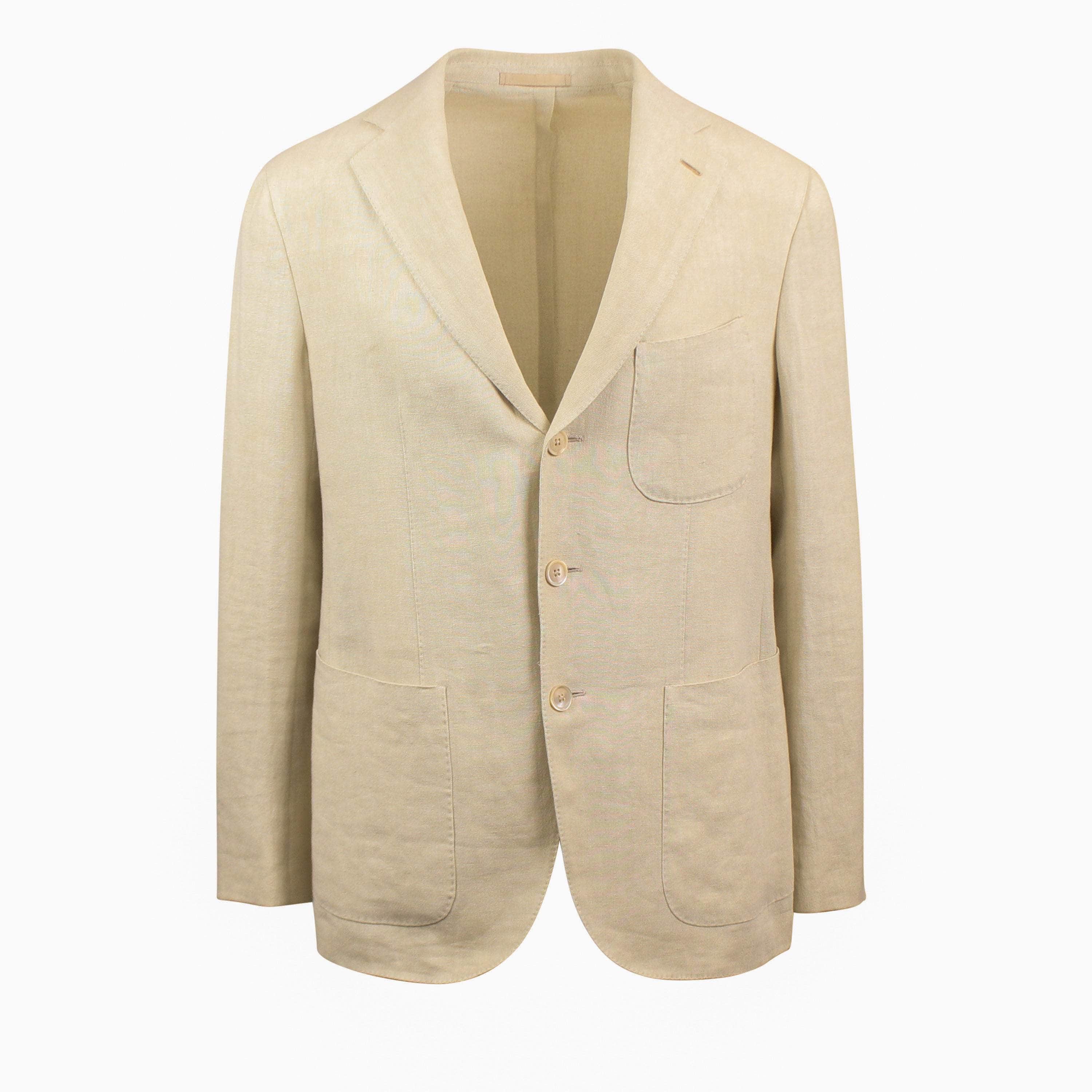 Caruso 500-750, caruso, channelenable-all, chicmi, couponcollection, main-clothing, shop375, size-50, Stadium Goods, stadiumgoods 50 Beige Linen Single Breasted Suit 8R CRS-XTPS-0147/50 CRS-XTPS-0147/50