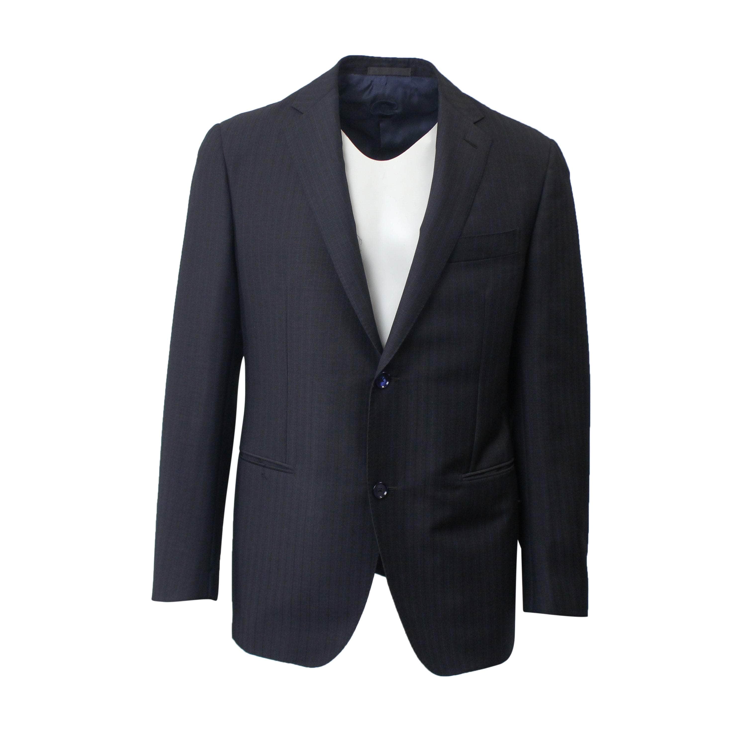 Caruso 500-750, caruso, channelenable-all, chicmi, couponcollection, main-clothing, shop375, size-50, Stadium Goods, stadiumgoods 50 Black/Light Single Breasted Striped Mohair And Wool Suit 8R CRS-XTPS-0174/50 CRS-XTPS-0174/50