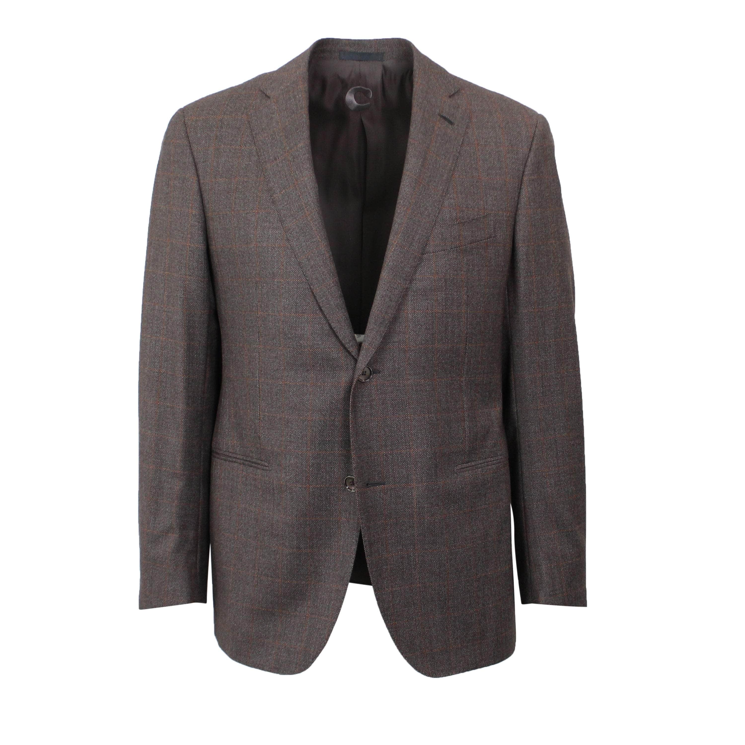 Caruso 500-750, caruso, channelenable-all, chicmi, couponcollection, main-clothing, shop375, size-50, Stadium Goods, stadiumgoods 50 Brown/Orange Single Breasted Wool Plaid Suit 7R CRS-XTPS-0172/50 CRS-XTPS-0172/50