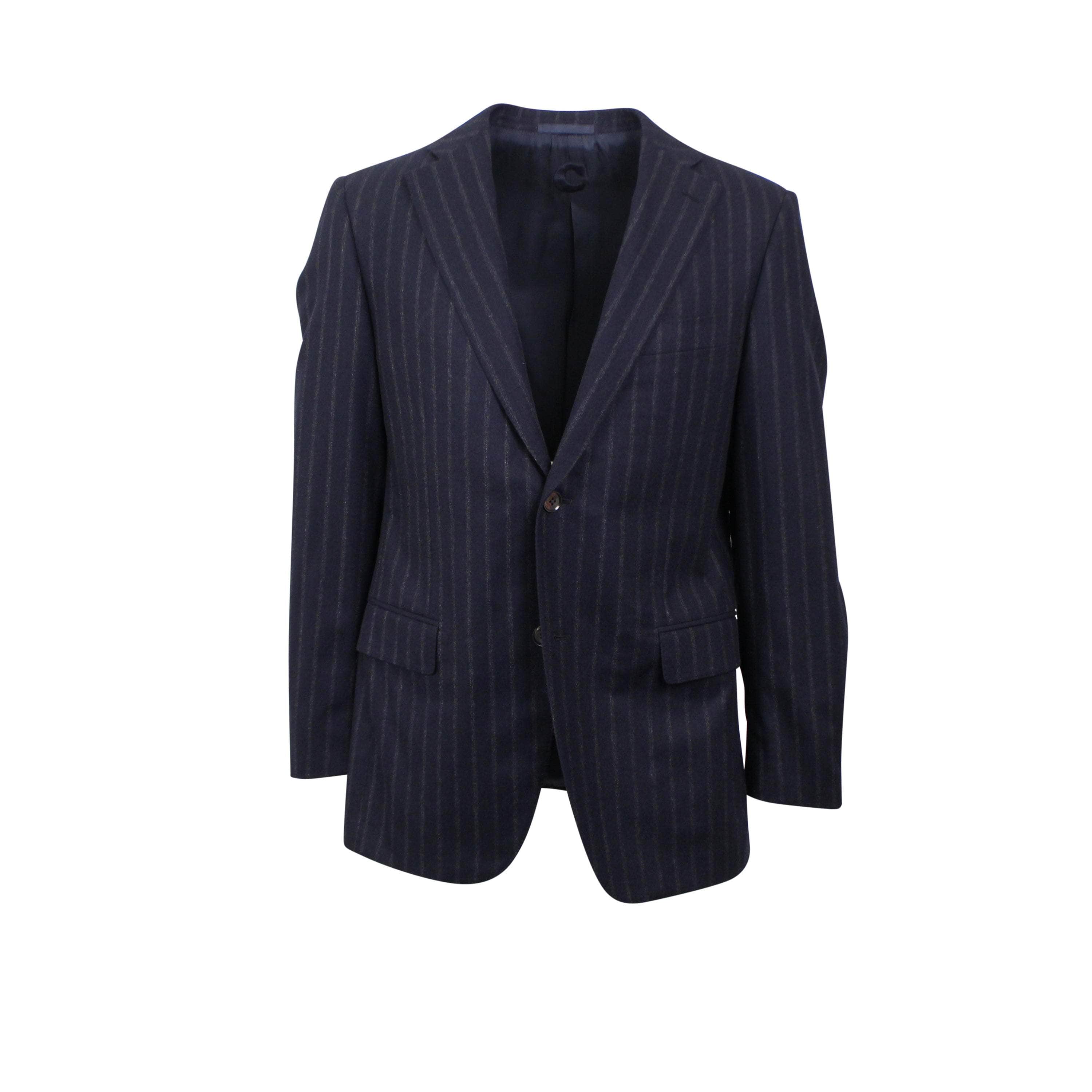 Caruso 500-750, caruso, channelenable-all, chicmi, couponcollection, main-clothing, shop375, size-50, Stadium Goods, stadiumgoods 50 Navy Blue Single Breasted Wool Plaid Suit 7R CRS-XTPS-0187/50 CRS-XTPS-0187/50