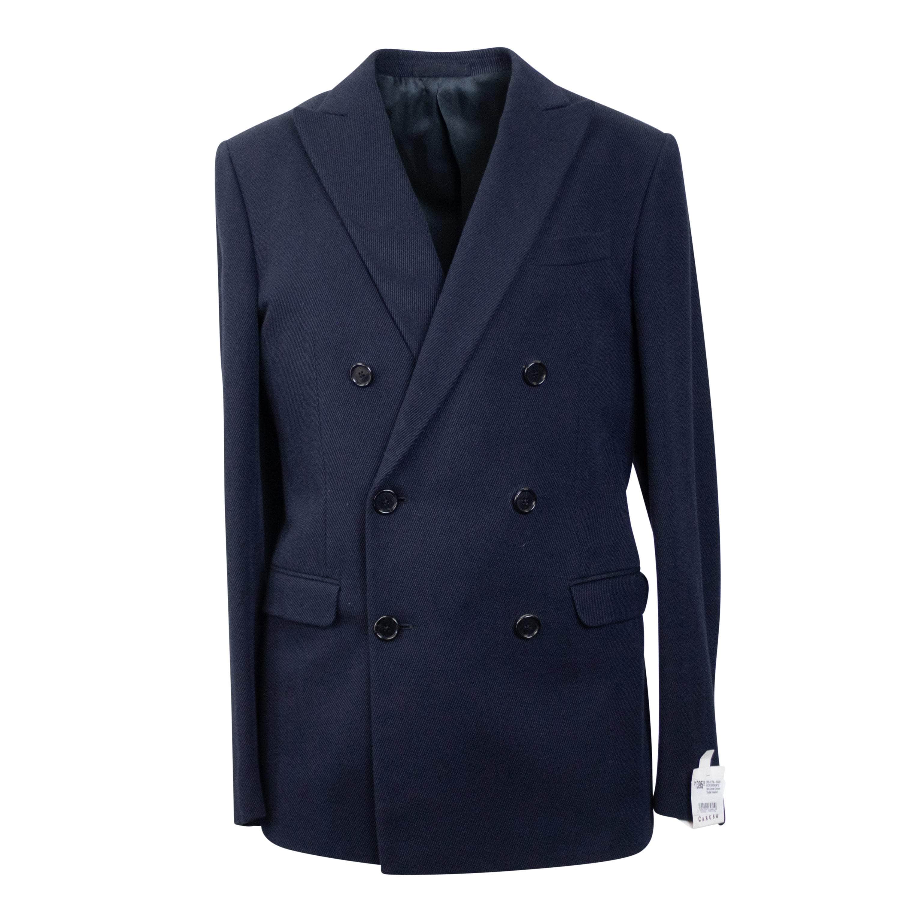 Caruso 500-750, caruso, channelenable-all, chicmi, couponcollection, main-clothing, shop375, size-50, Stadium Goods, stadiumgoods 50 Navy Cotton Double-Breasted Suit 9R CRS-XTPS-0066/50 CRS-XTPS-0066/50