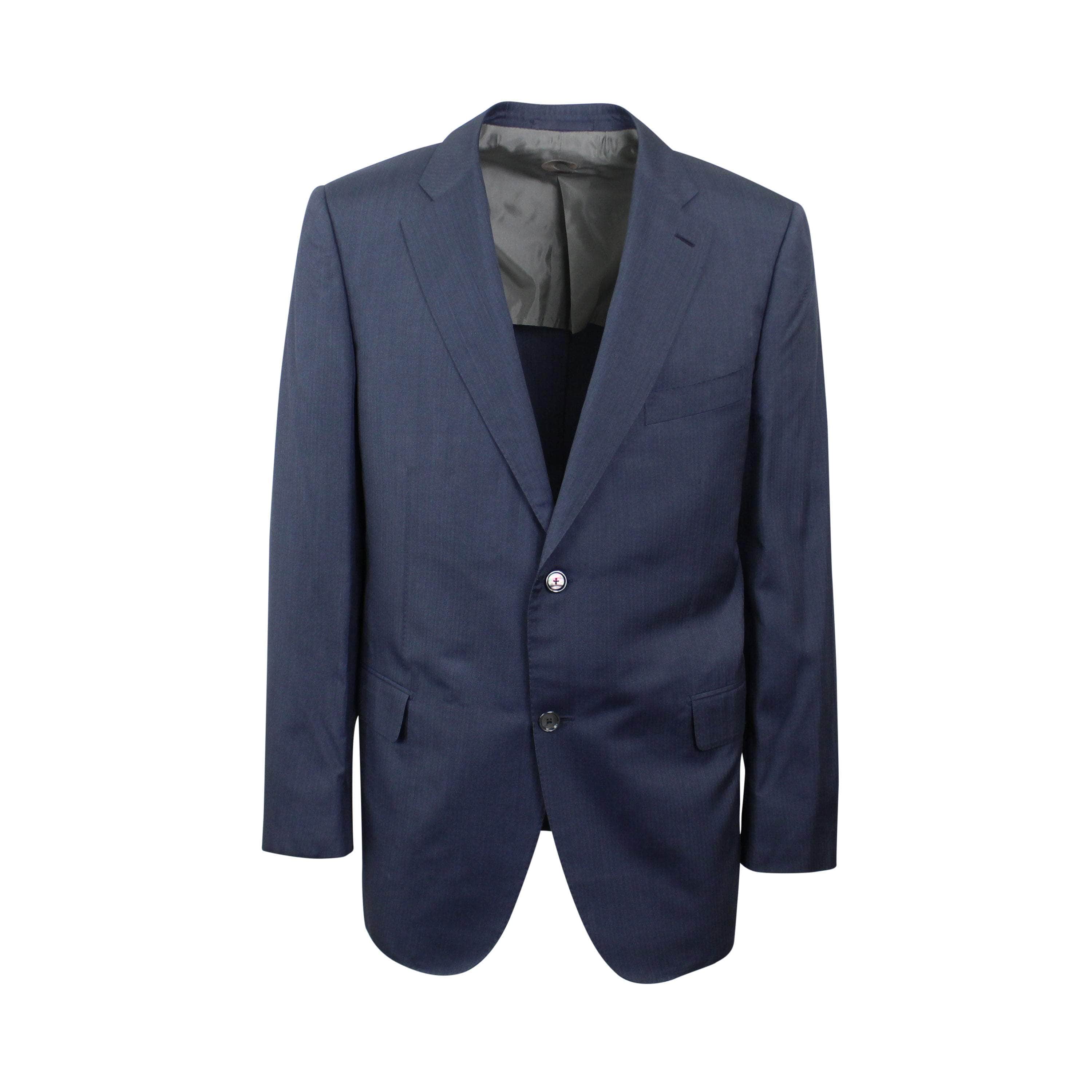 Caruso 750-1000, caruso, channelenable-all, chicmi, couponcollection, main-clothing, shop375, size-56, Stadium Goods 56 Navy Blue Single Breasted Silk Suit 6R CRS-XTPS-0191/56 CRS-XTPS-0191/56