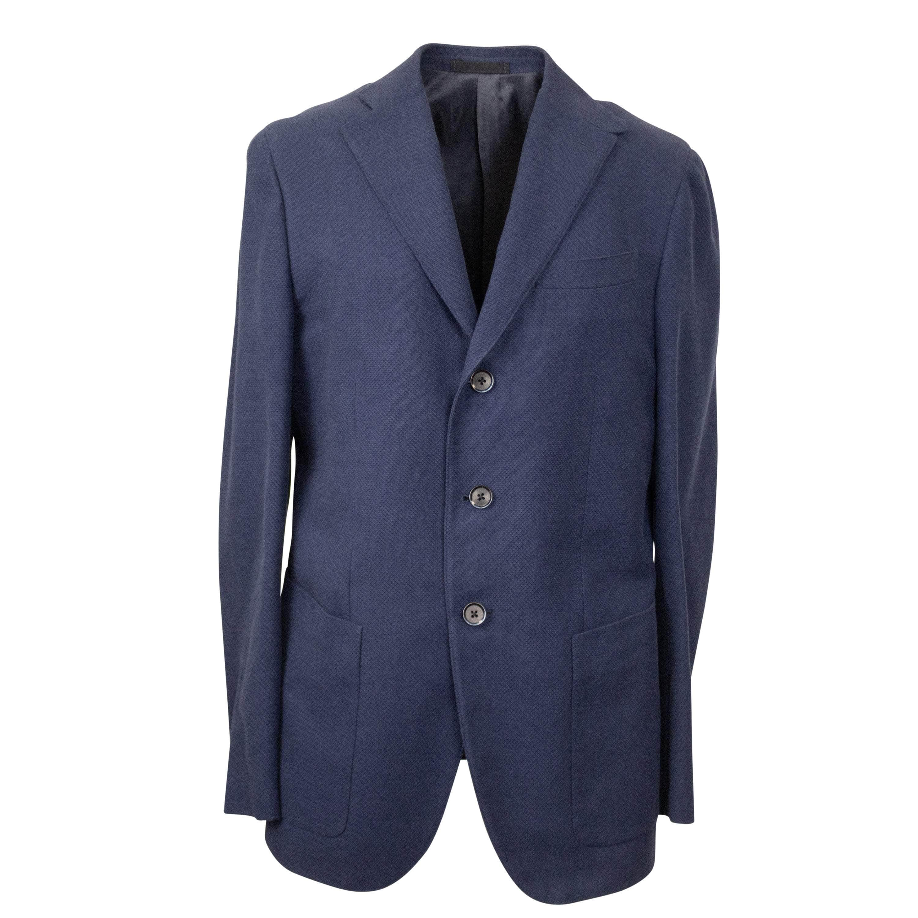 Caruso CRS-XTPS-0003/50 NWT CARUSO Navy Cotton Blend Single Breasted Blazer Size 50 $1395 CRS-XTPS-0003/50