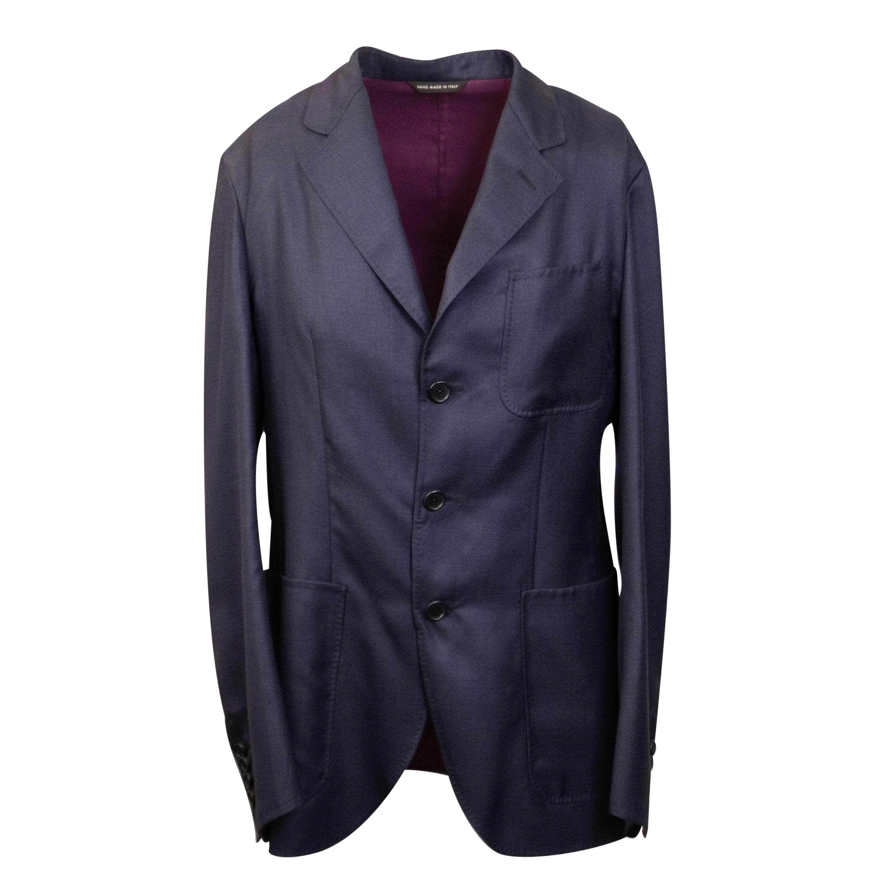 Caruso CRS-XTPS-0020/48 NWT CARUSO Navy Silk Cashmere Single Breasted Blazer Size 48 $1395 CRS-XTPS-0020/48