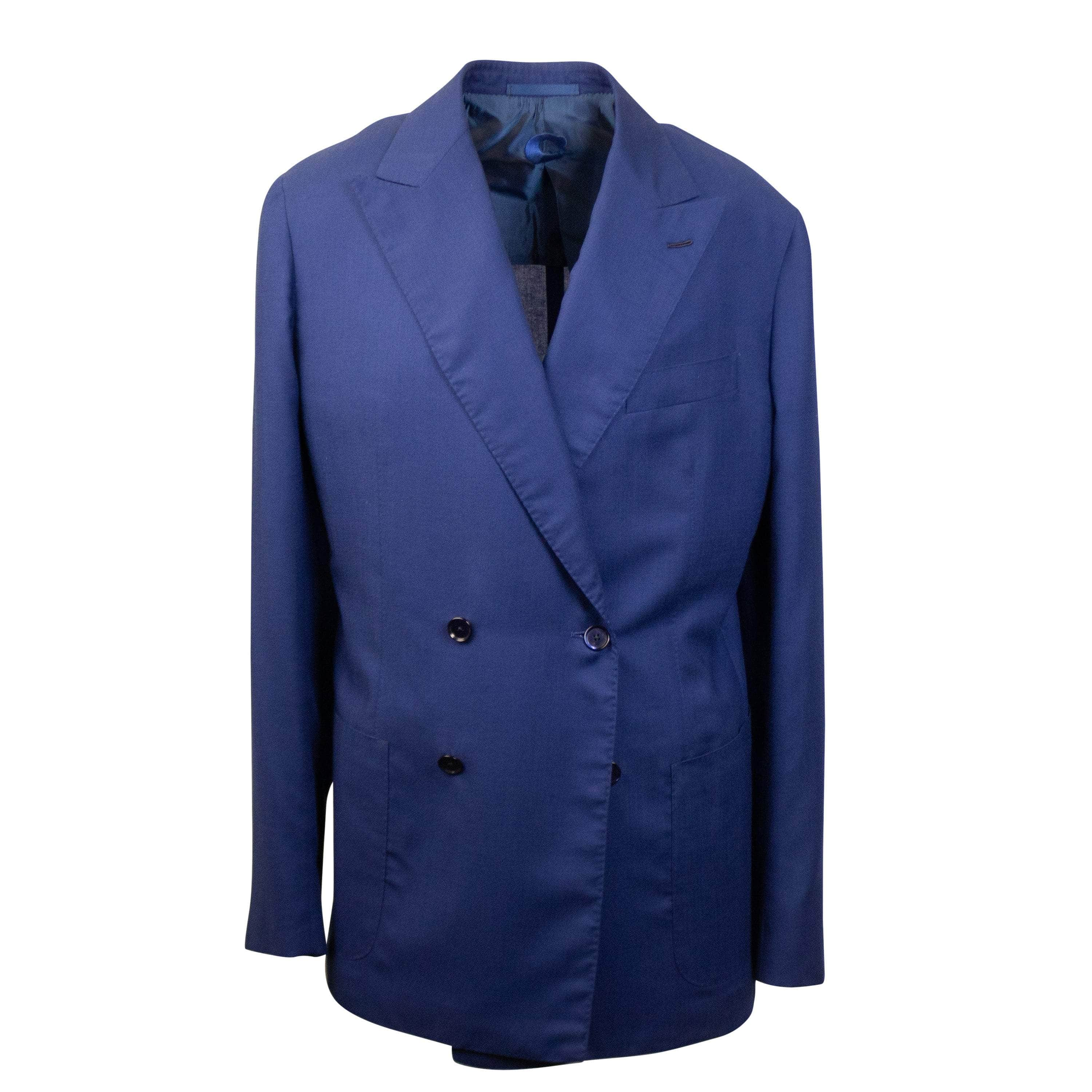 Caruso CRS-XTPS-0021/50 NWT CARUSO Blue Cashmere Double Breasted Blazer Size 50 $1395 CRS-XTPS-0021/50