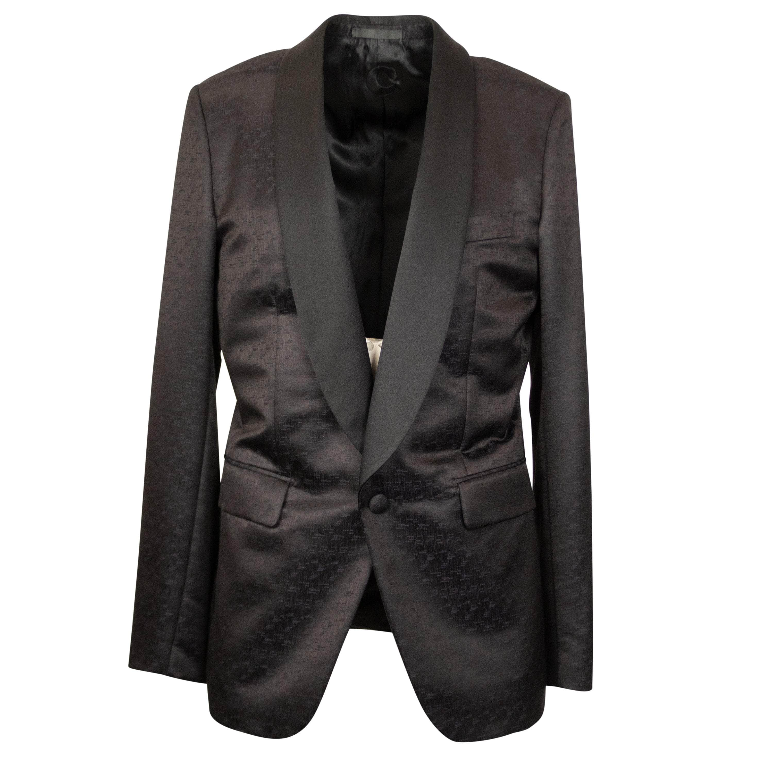 Caruso CRS-XTPS-0025/50 NWT CARUSO Black Wool And Silk Tuxedo Single Breasted Blazer Size 50 $1395 CRS-XTPS-0025/50