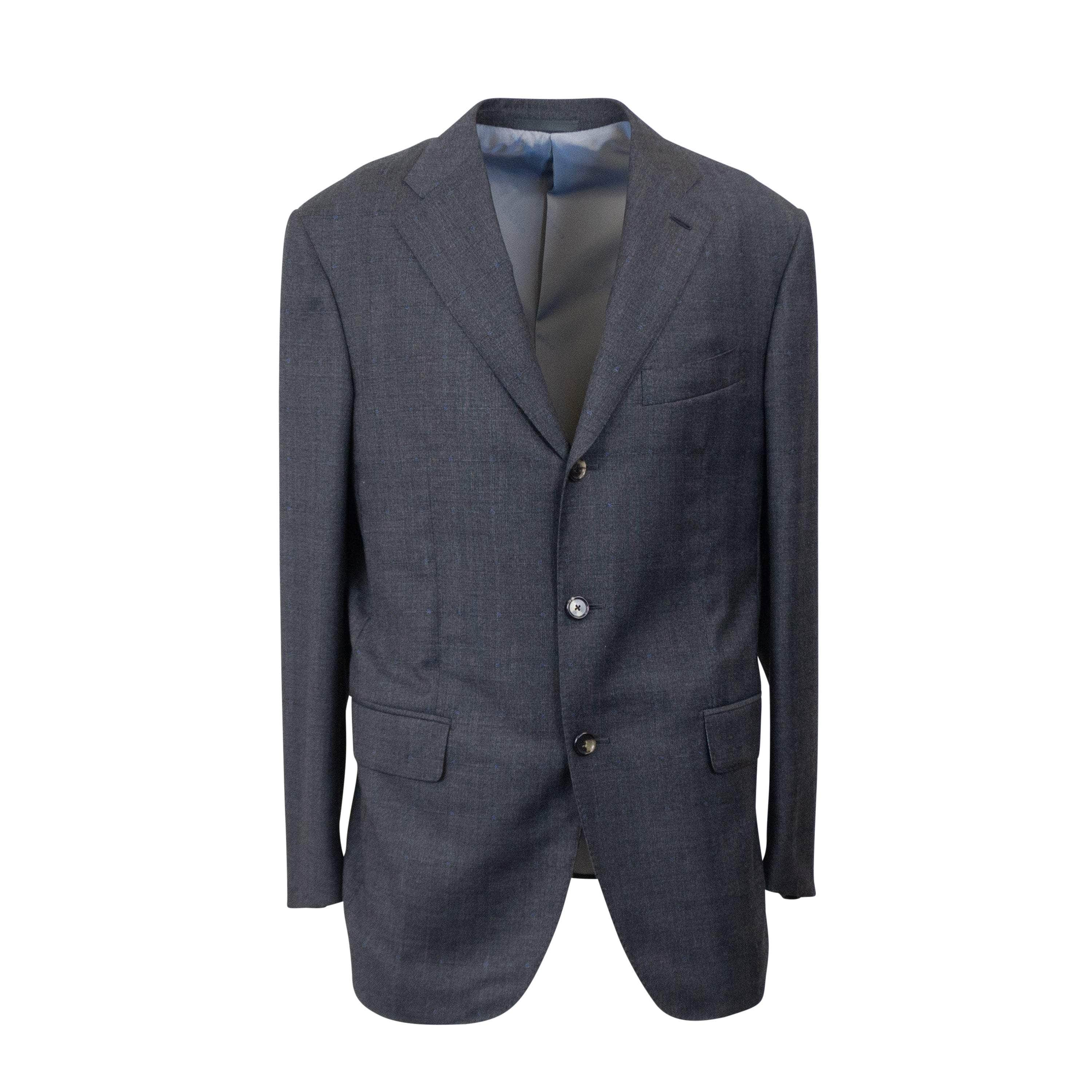 Caruso CRS-XTPS-0095/50 NWT CARUSO Grey Wool Single Breasted Suit 7R Size 50 $1995 CRS-XTPS-0095/50