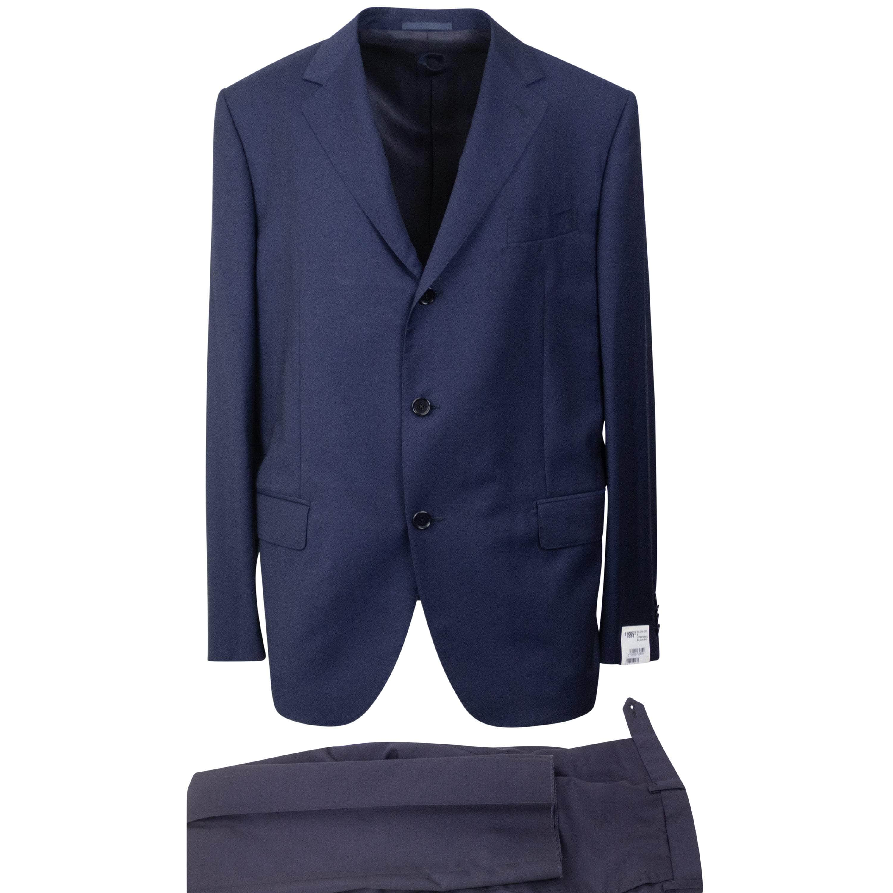 Caruso CRS-XTPS-0107/56 NWT CARUSO Navy Wool Single Breasted Suit 7R Size 46/56 $1995 CRS-XTPS-0107/56