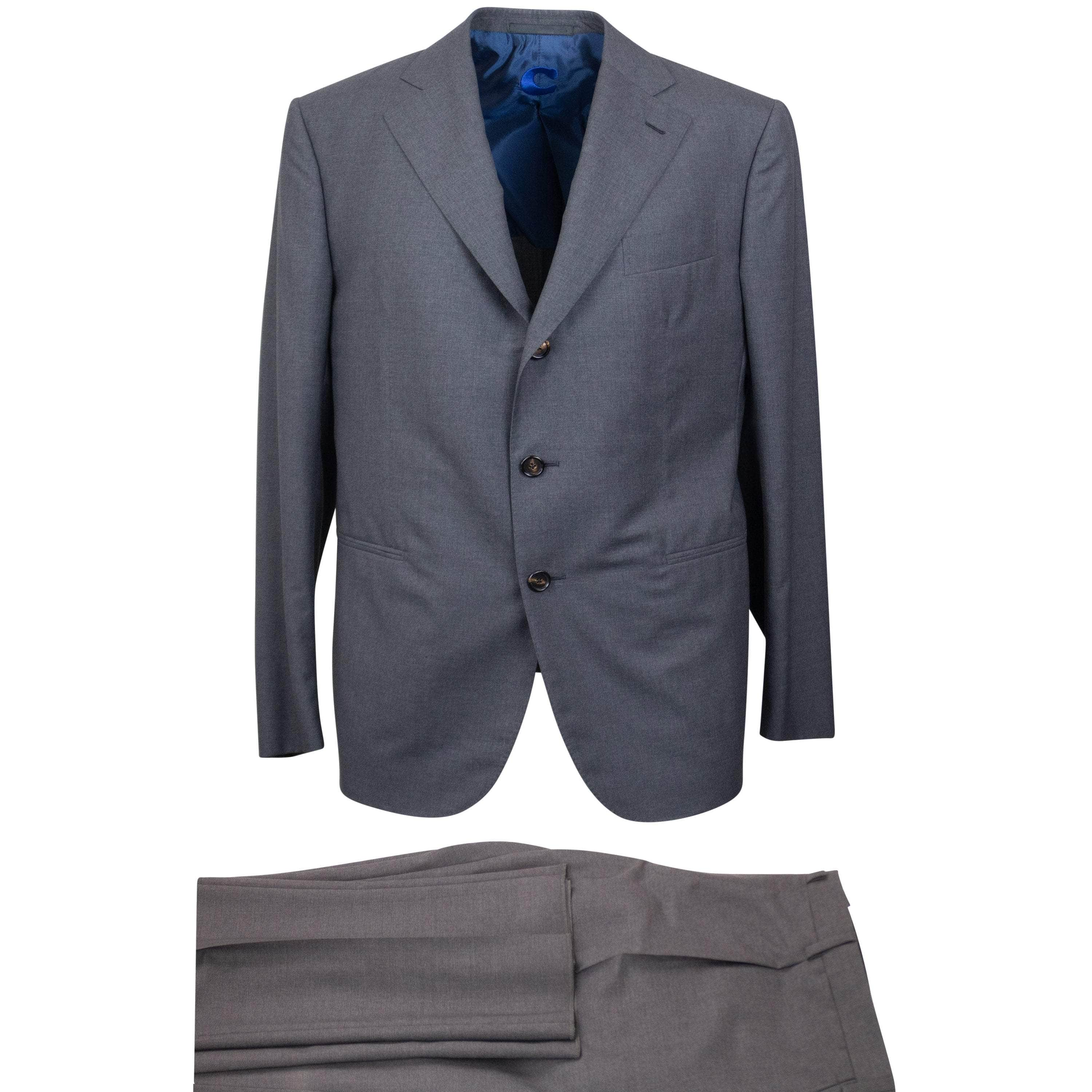 Caruso CRS-XTPS-0110/52 NWT CARUSO Grey Wool Single Breasted Suit Drop 7R Size 42/52 $1995 CRS-XTPS-0110/52