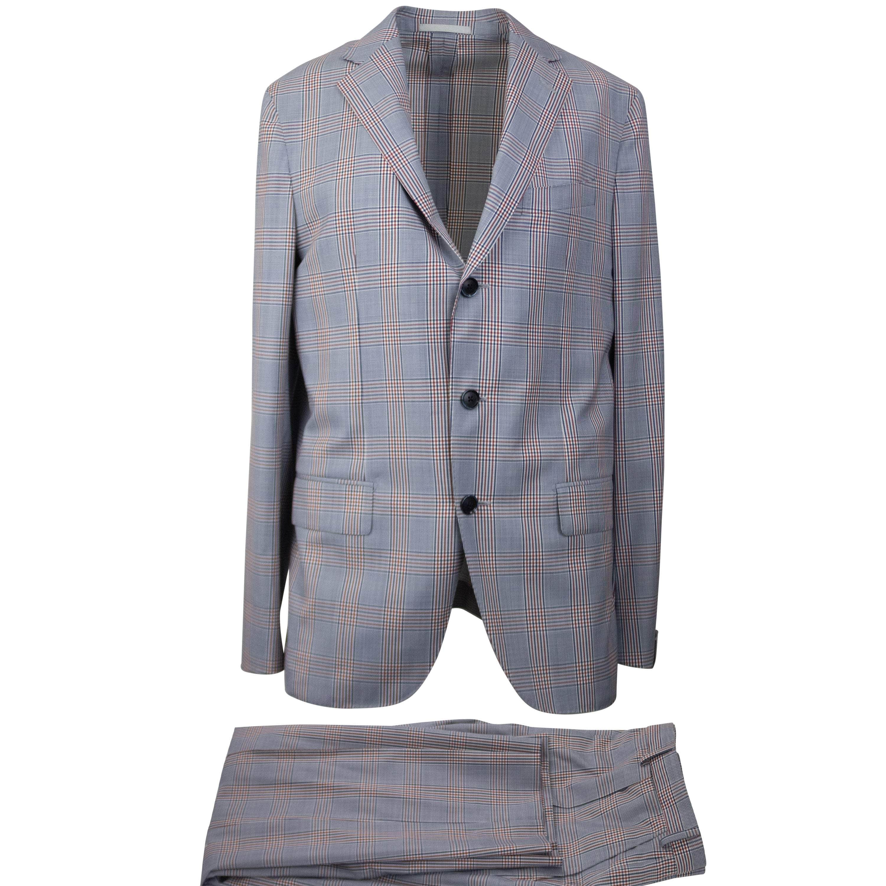 Caruso CRS-XTPS-0115/50 NWT Caruso Plaid Wool Single Breasted Suit 8R Size 50 $1995 CRS-XTPS-0115/50