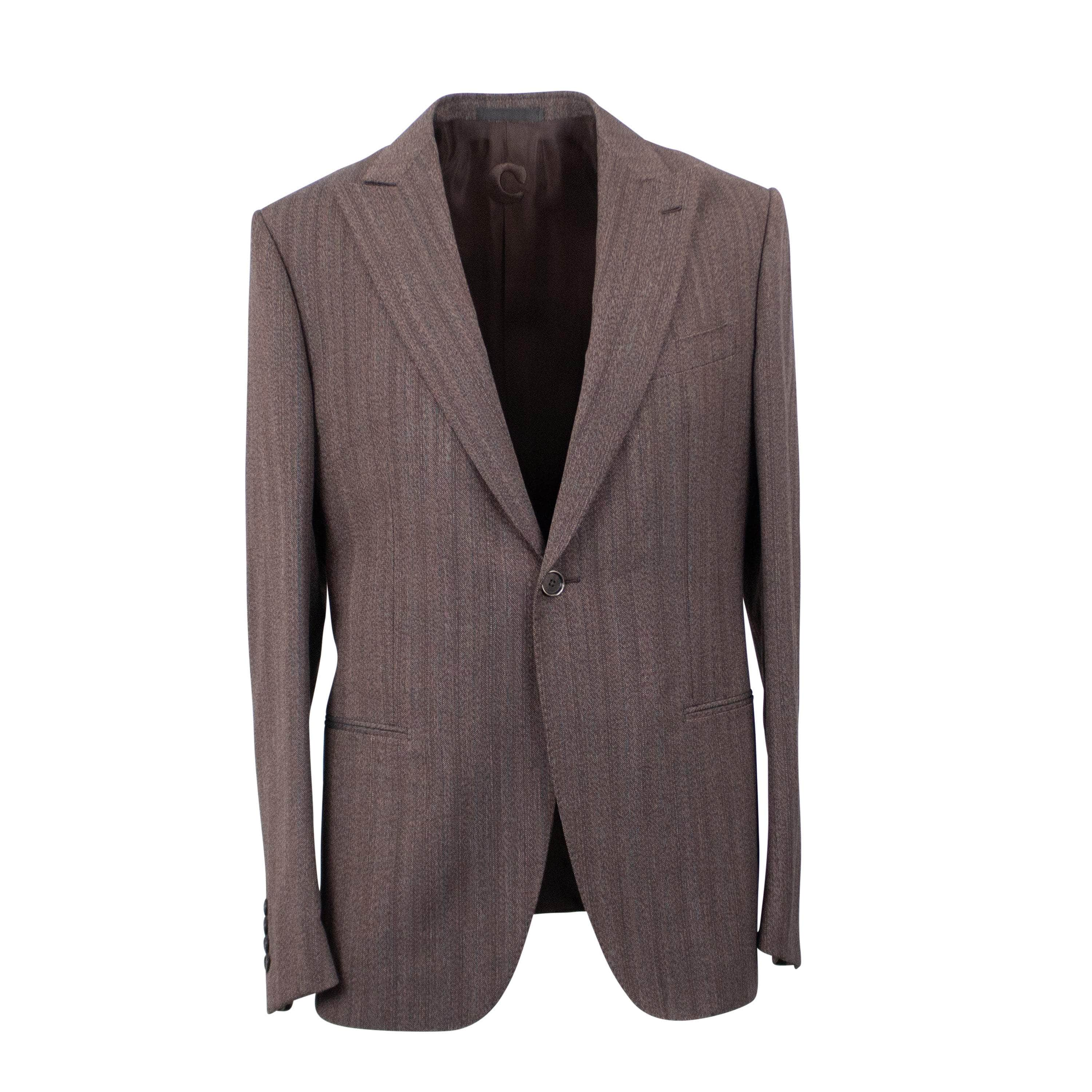 Caruso CRS-XTPS-0121/50 NWT CARUSO Brown Wool Blend Single Breasted Suit 8R Size 50 $1995 CRS-XTPS-0121/50