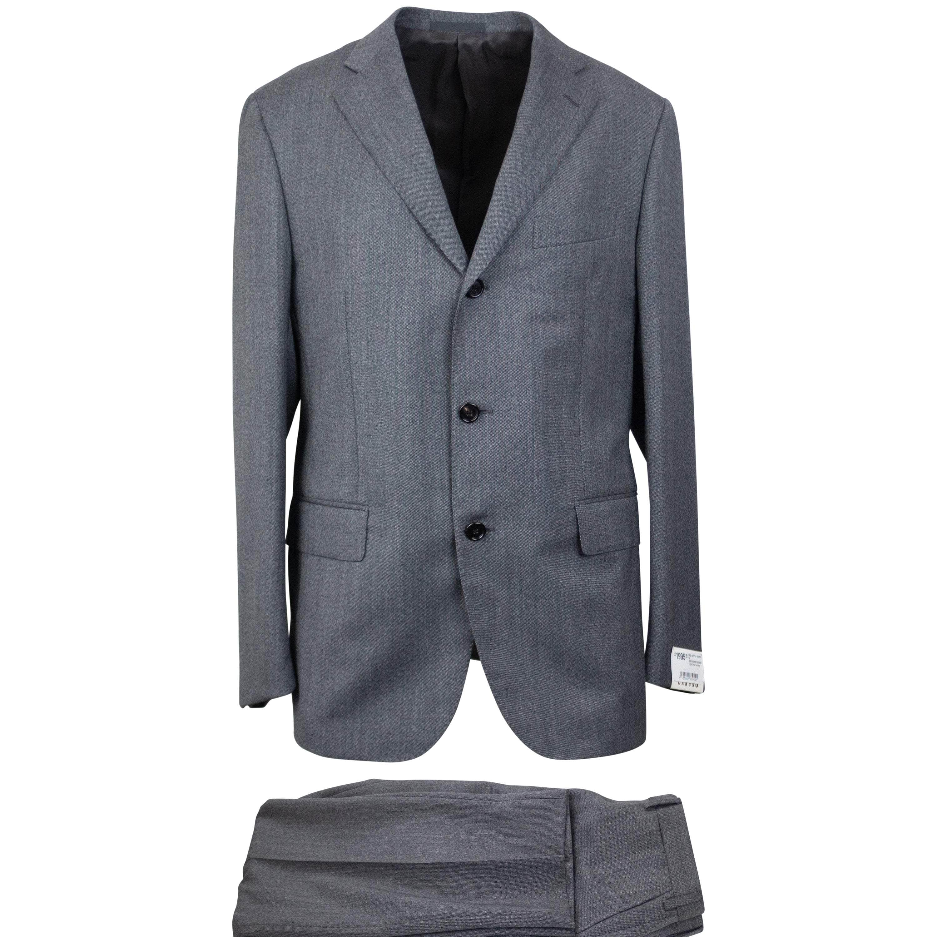 Caruso CRS-XTPS-0125/50 NWT CARUSO Grey Wool Single Breasted Suit 7R Size 50 $1995 CRS-XTPS-0125/50