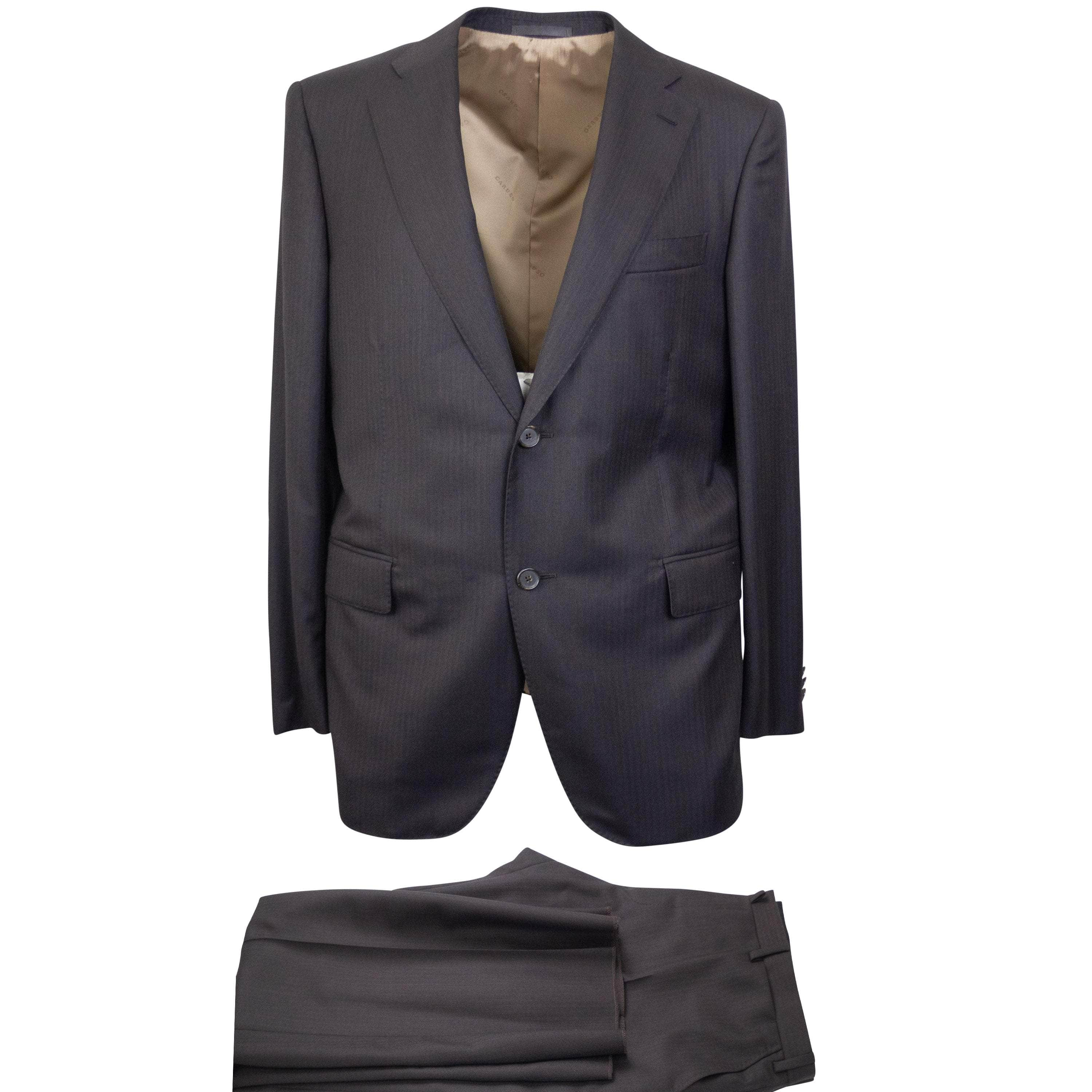 Caruso CRS-XTPS-0130/50 NWT CARUSO Dark Brown Wool Single Breasted Suit 6R Size 50 $1995 CRS-XTPS-0130/50