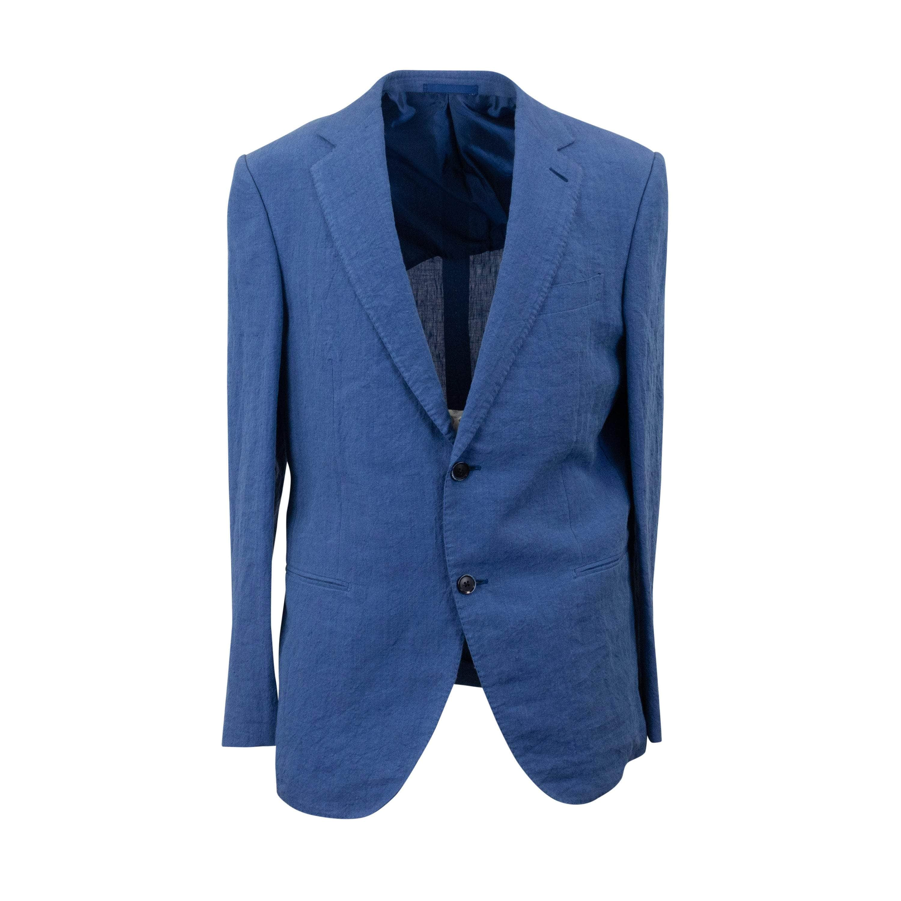 Caruso CRS-XTPS-0132/50 NWT CARUSO Dodger Blue Linen Single Breasted Suit Size 50 $1995 CRS-XTPS-0132/50