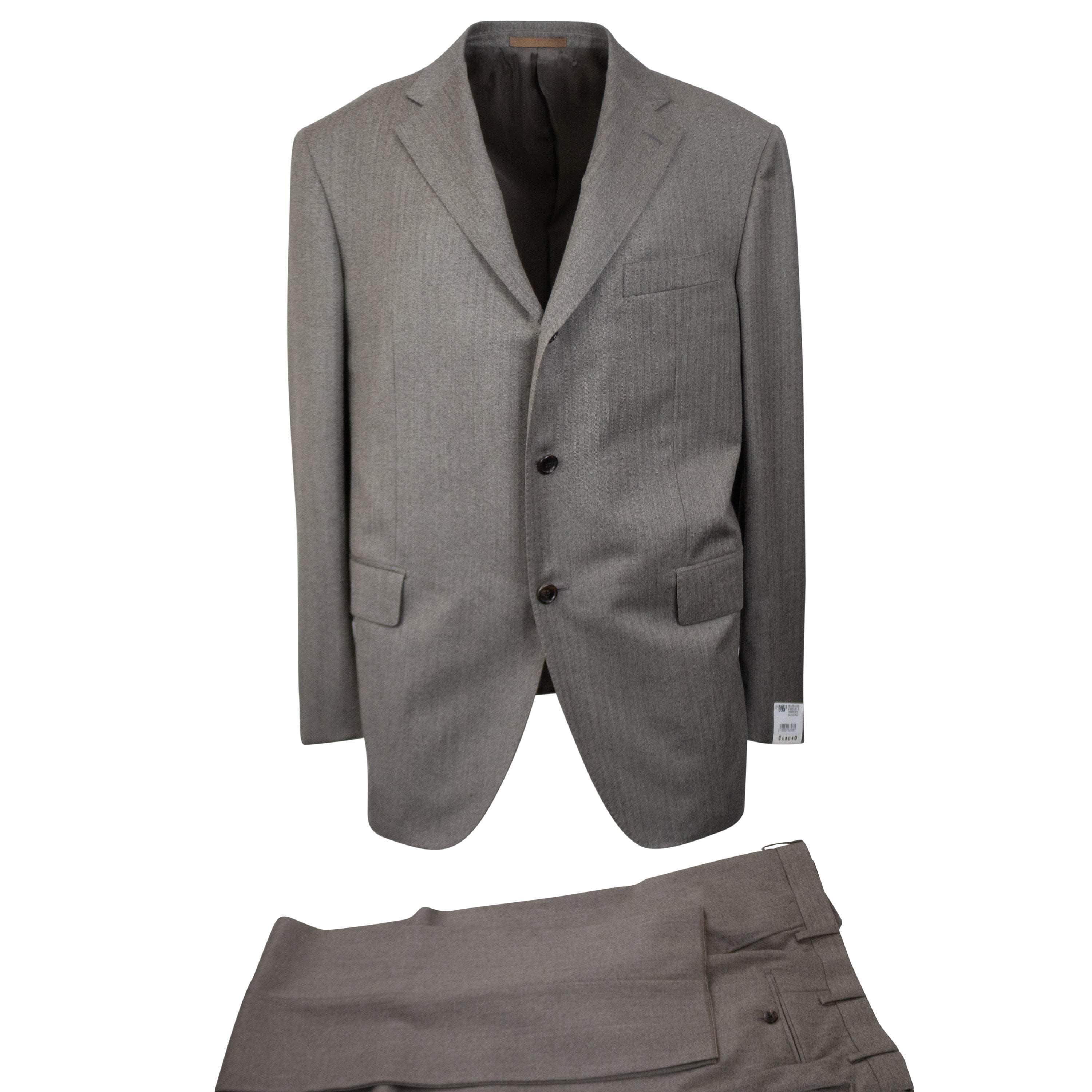 Caruso CRS-XTPS-0143/54 NWT CARUSO Grey Wool Single Breasted Suit 7R Size 44/54 $1995 CRS-XTPS-0143/54