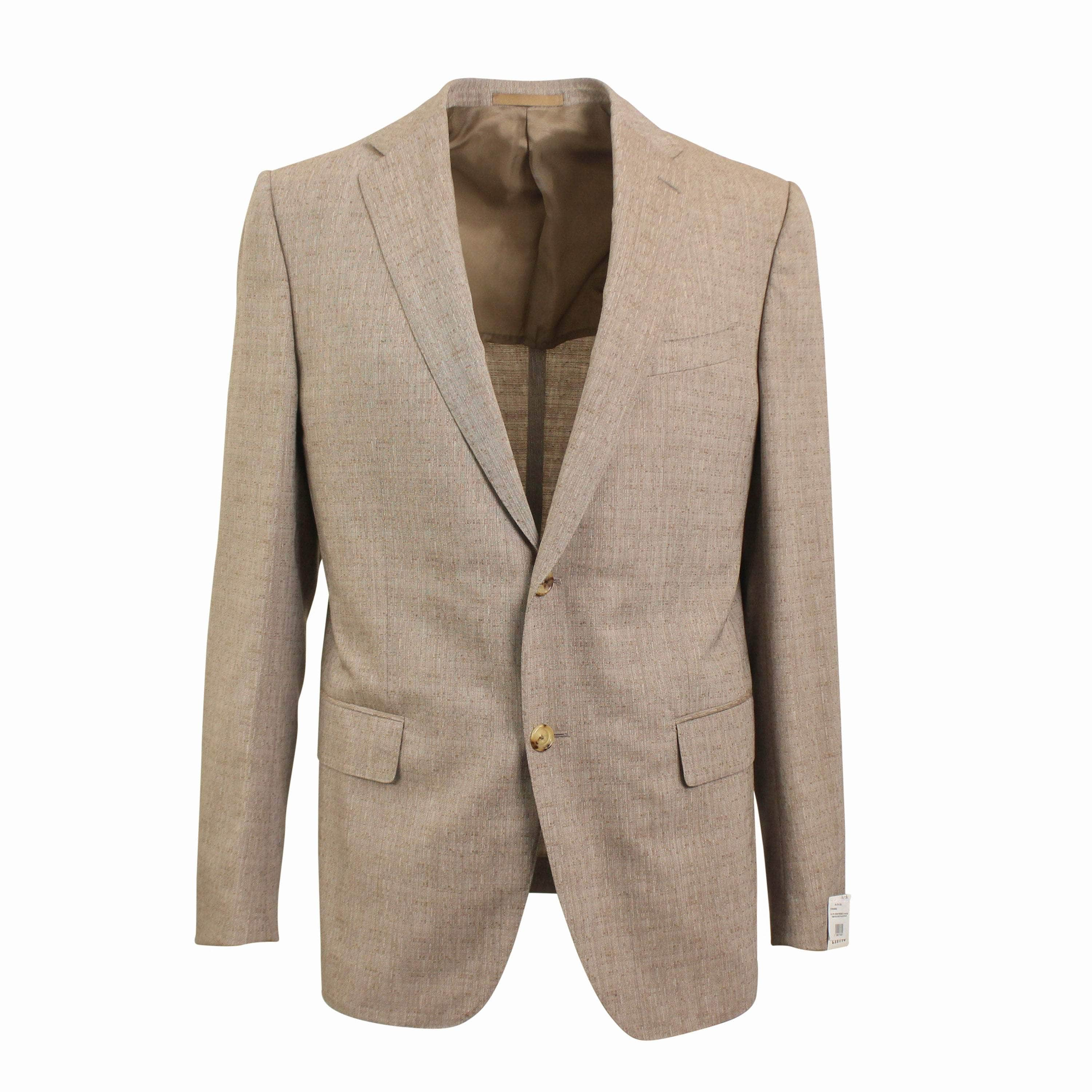 Caruso CRS-XTPS-0162/50 NWT CARUSO Tan Single Breasted Wool & Mohair Peak Lapel Suit Size 50 $1995 CRS-XTPS-0162/50