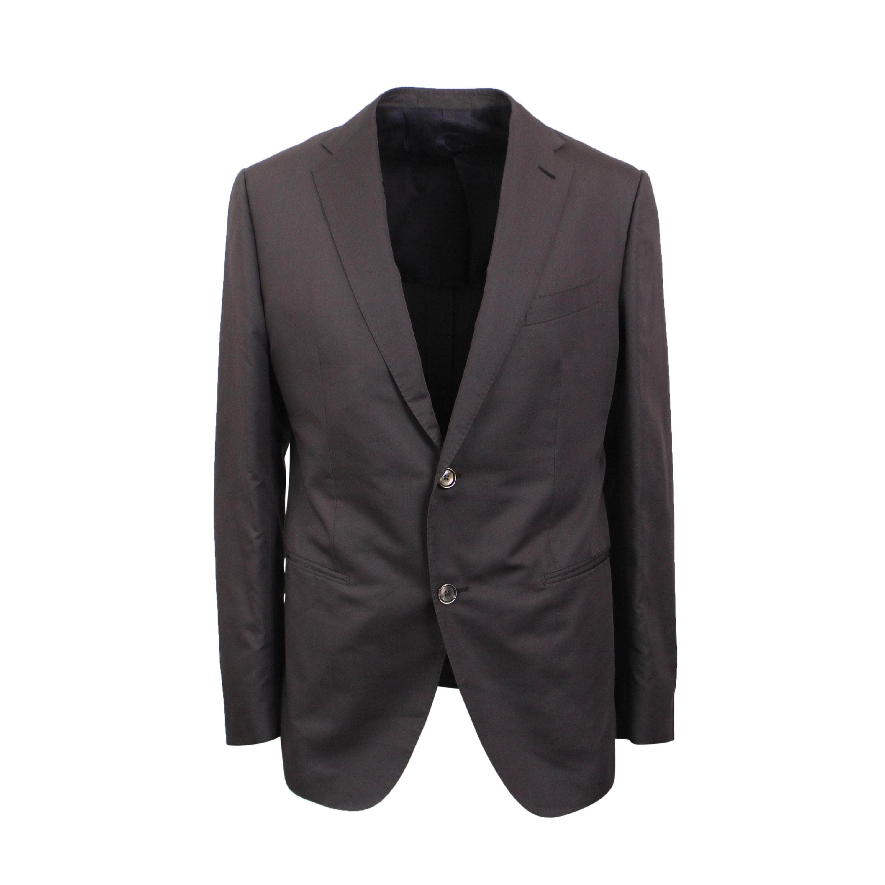 Caruso CRS-XTPS-0165/50 NWT CARUSO Dark Grey Single Breasted Cotton & Silk Suit Size 50 $1995 CRS-XTPS-0165/50