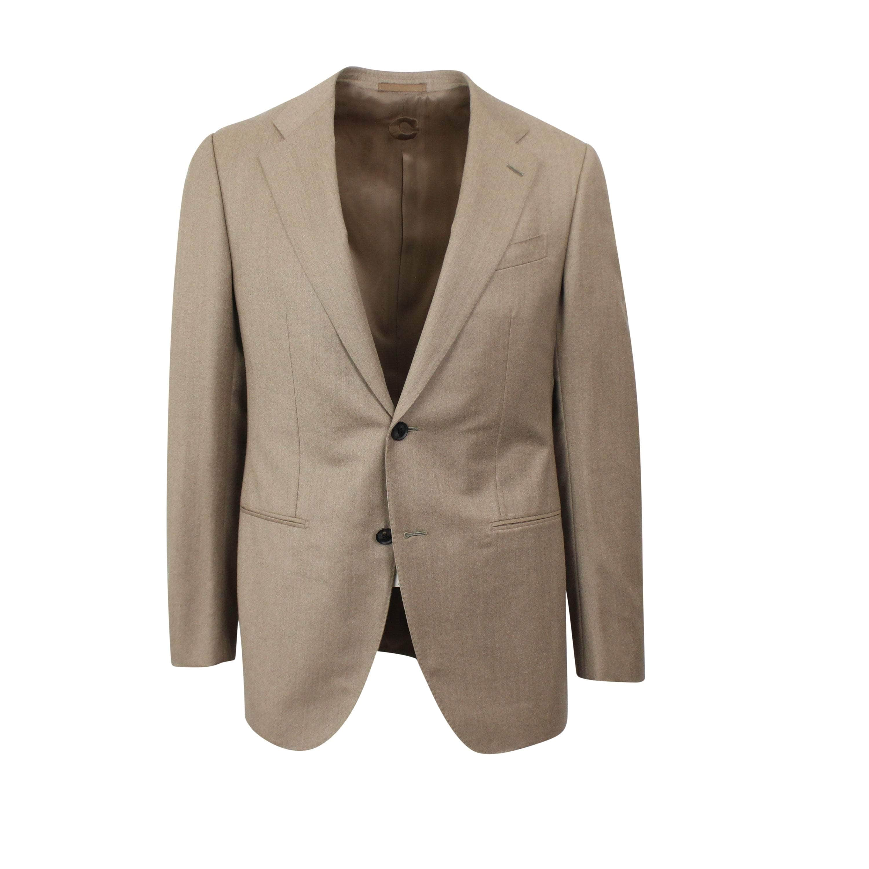 Caruso CRS-XTPS-0170/50 NWT Caruso Beige Single Breasted Beige Camel Hair And Wool Suit-8R Size 50 $1995 CRS-XTPS-0170/50