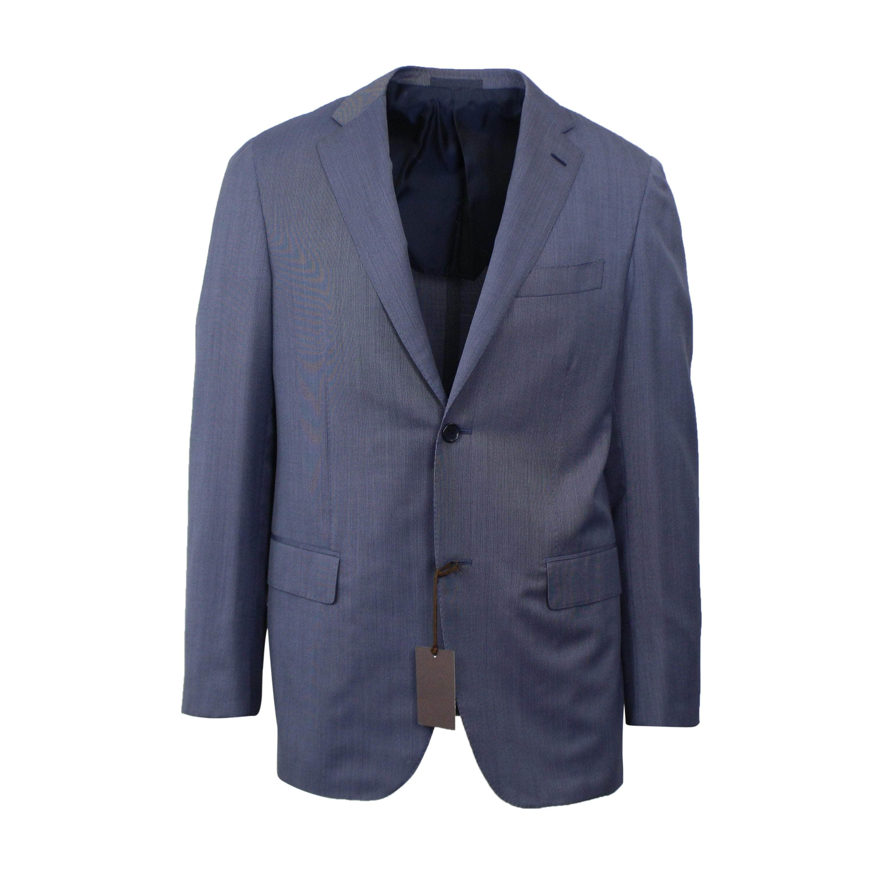 Caruso CRS-XTPS-0178/50 Caruso Ocean Blue Single Breasted Wool And Silk Pinstriped Suit 7R Size 50 $1995 CRS-XTPS-0178/50