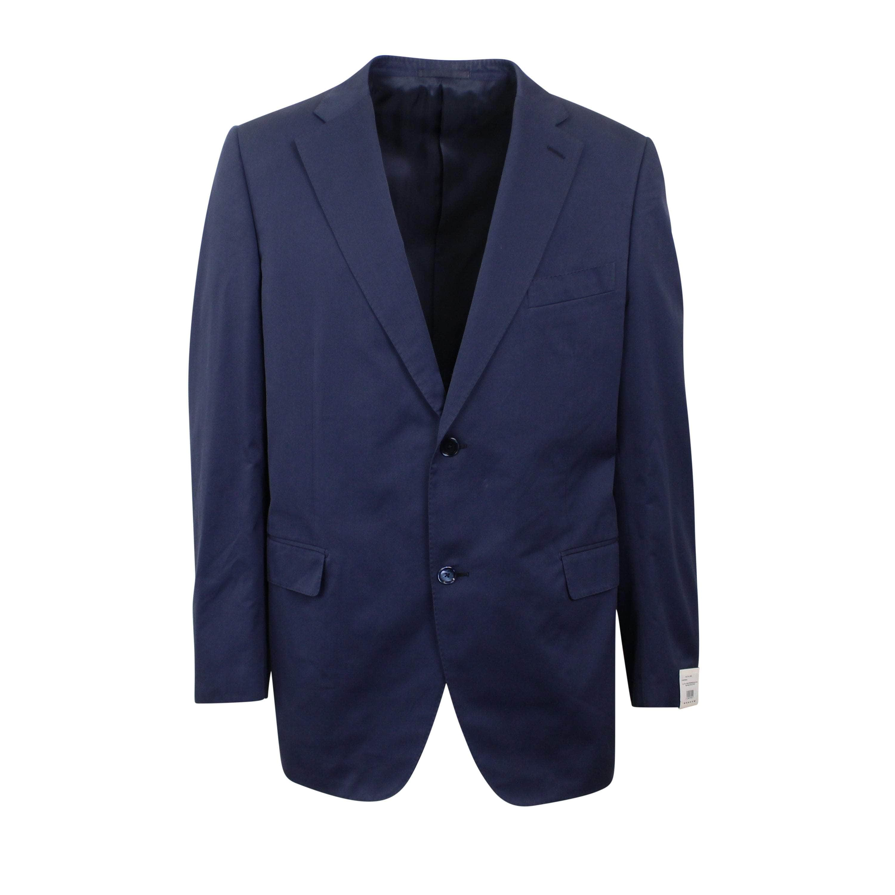 Caruso CRS-XTPS-0195/56 NWT Caruso Navy Blue Single Breasted Cotton Suit 7R Size 56 $1995 CRS-XTPS-0195/56