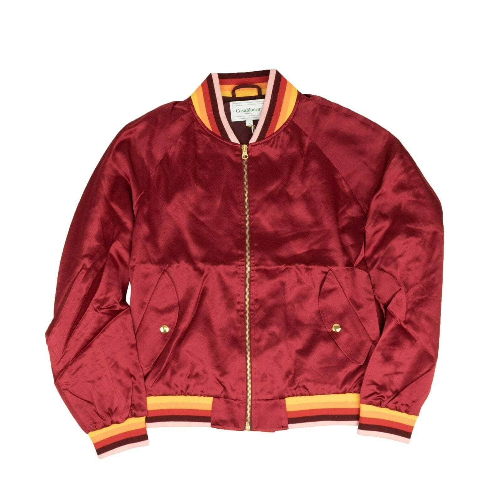 Casablanca 95-CSB-0010/M NWT CASABLANCA Red Bordeaux Embroidered Souvenir Bomber Jacket Size M $1270 95-CSB-0010/M