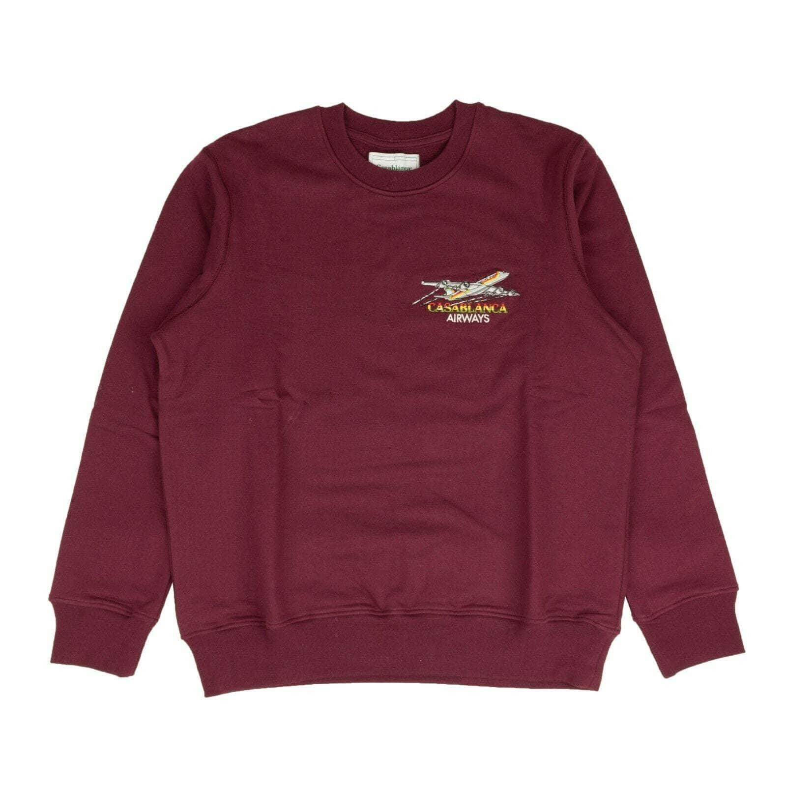 Casablanca 95-CSB-1013/L NWT CASABLANCA Maroon Bordeaux Casa Airways Embroidered Crewneck Size L $450 95-CSB-1013/L