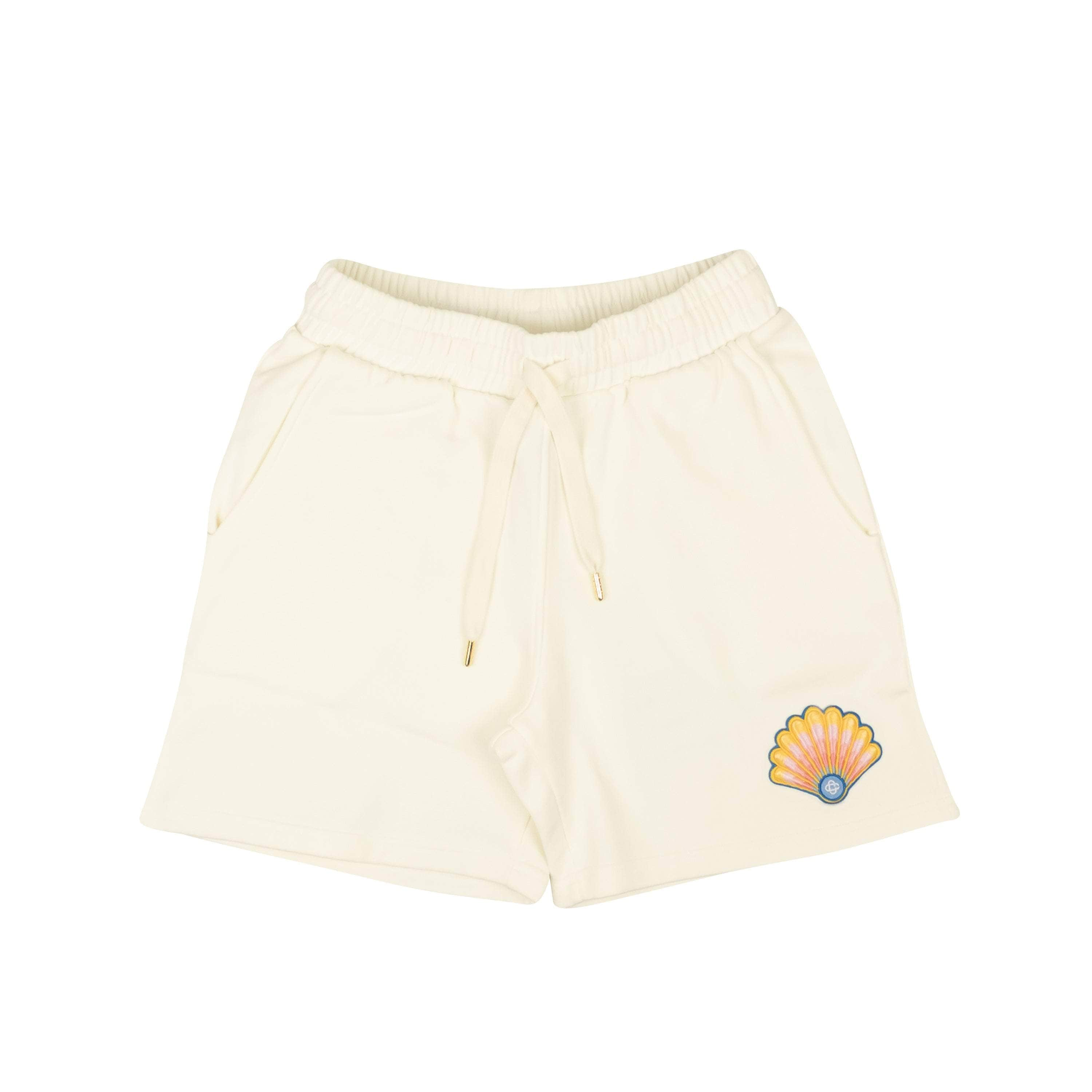 Casablanca CSB-XBTM-0007/XS NWT CASABLANCA Off White Shell Patch Sweat Shorts Size XS $355 CSB-XBTM-0007/XS