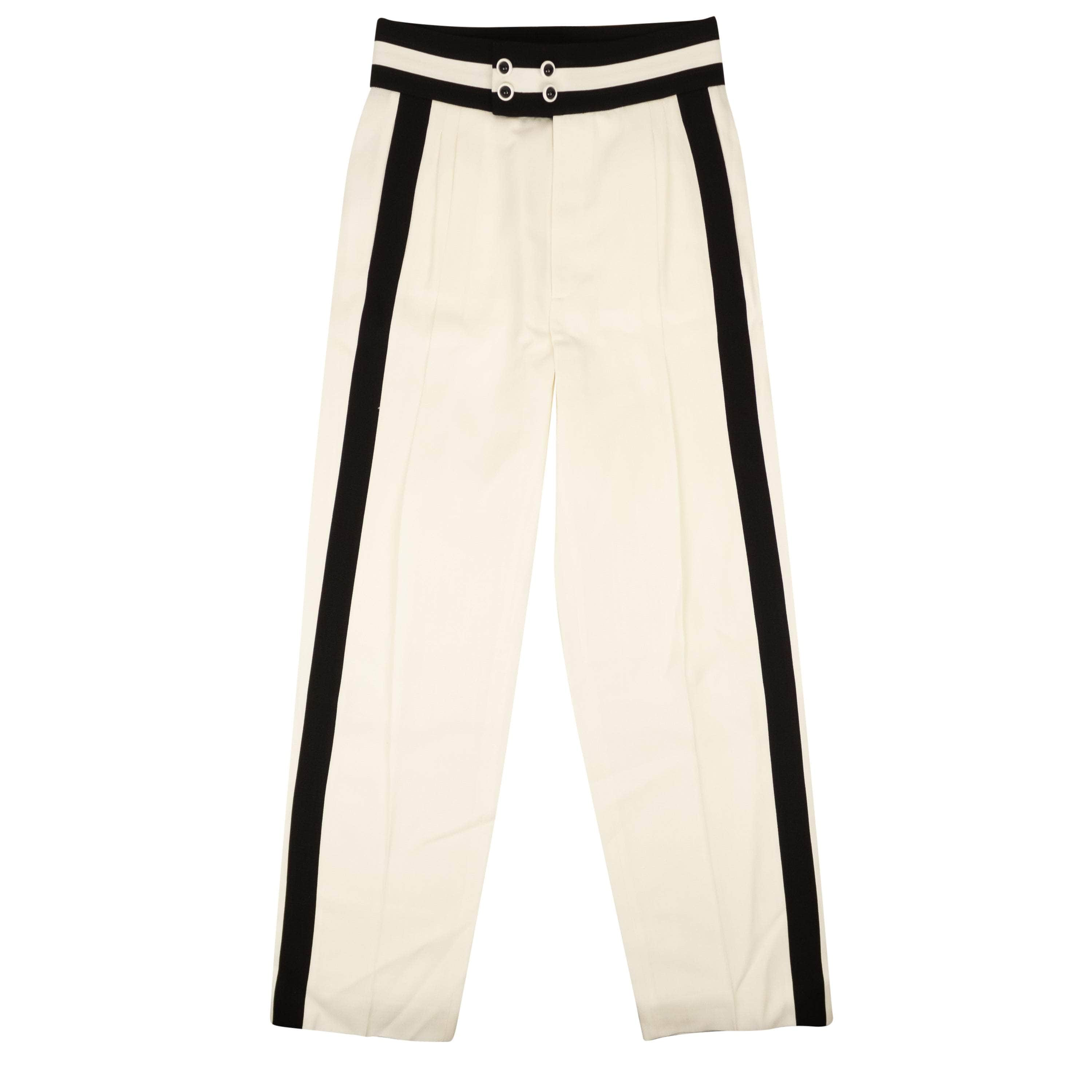 Casablanca CSB-XBTM-0030/50 NWT CASABLANCA Off White High Waisted Cummerband Trousers Size 50 $1085 CSB-XBTM-0030/50