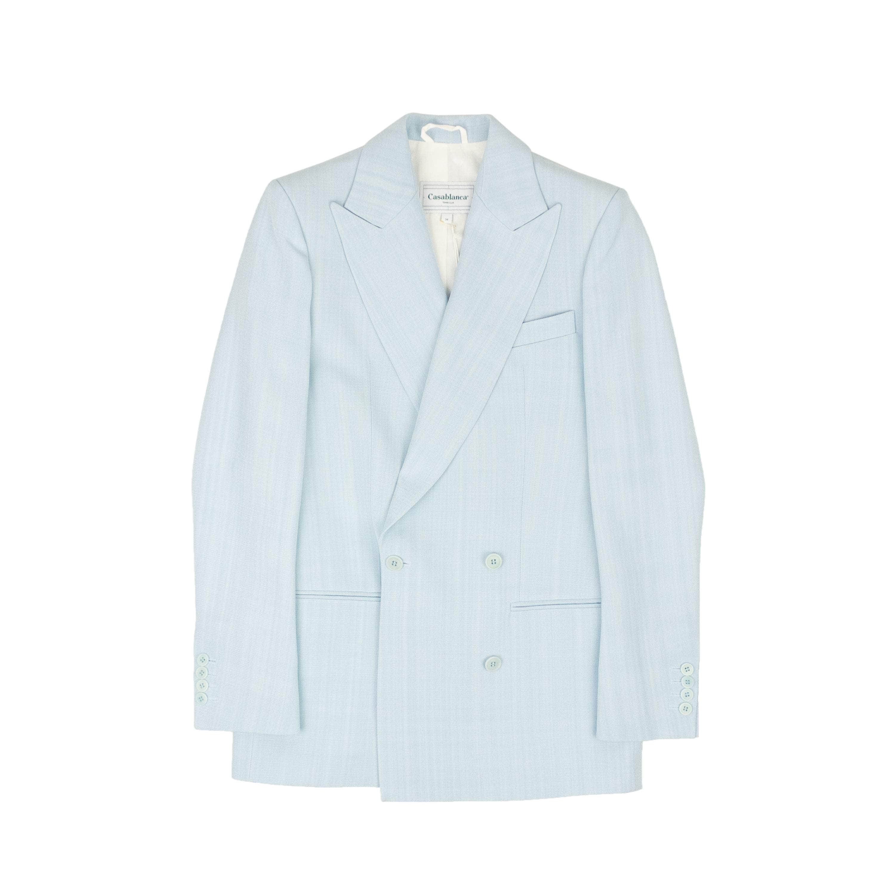 Casablanca CSB-XTPS-0024/34 NWT CASABLANCA Light Blue Viscose Double Breasted Blazer Size 34 $1695 CSB-XTPS-0024/34