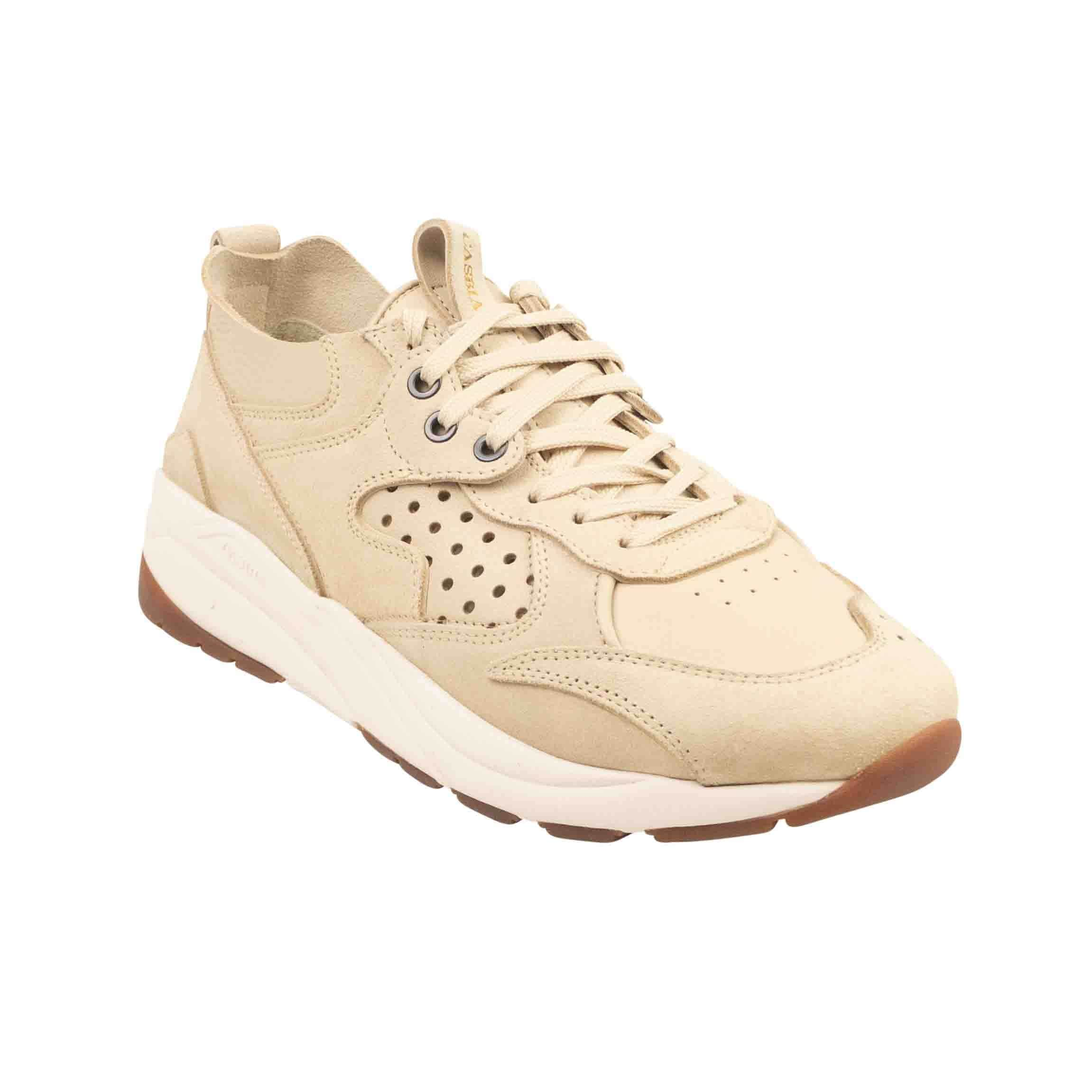 Casbia 95-CSA-2001/40 NIB CASBIA Beige Skin Veloce Low Top Suede Sneakers Size 7/40 $438 95-CSA-2001/40