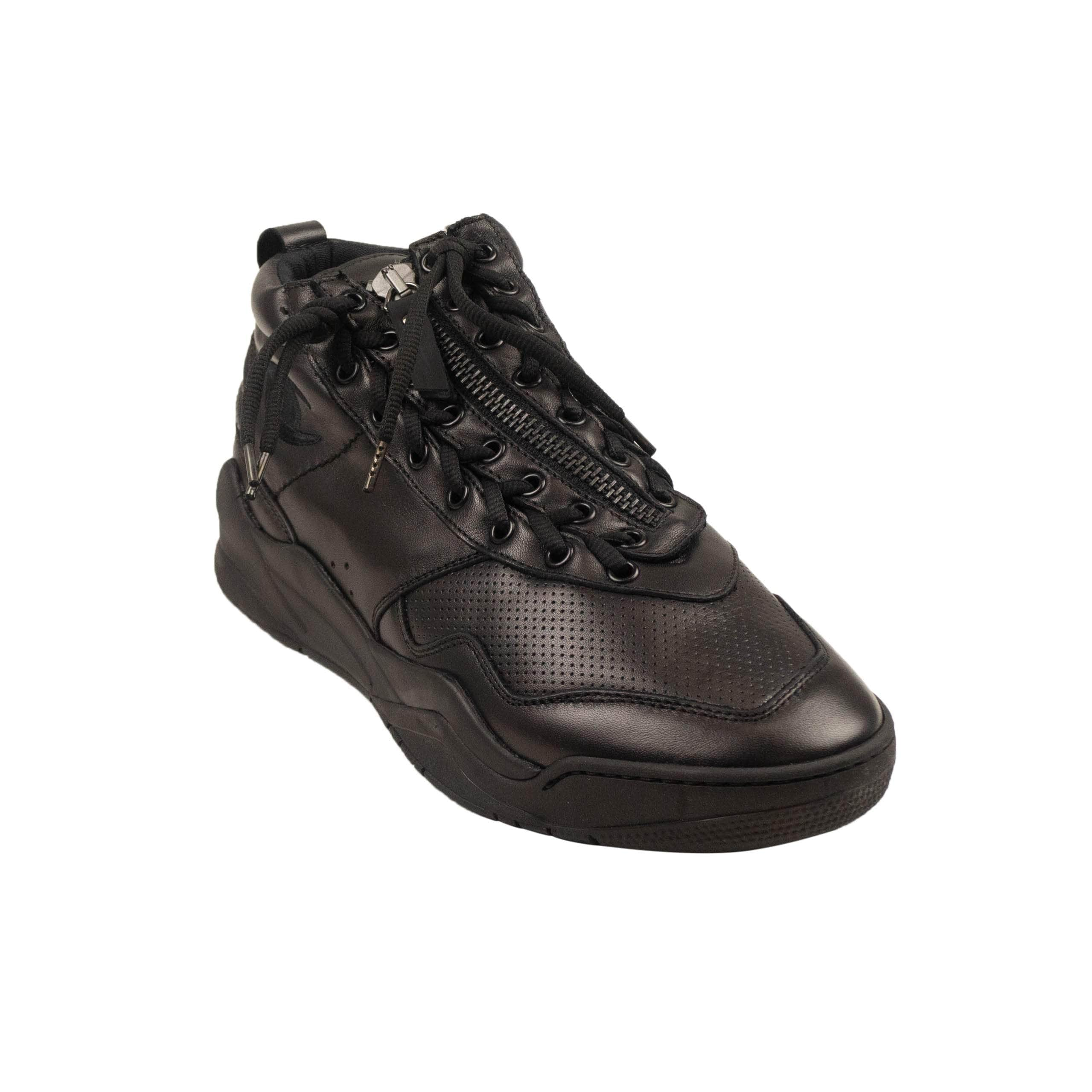 Casbia 95-CSA-2007/40 NIB CASBIA Black Leather AWOL Atlanta Sneakers Size 7/40 $438 95-CSA-2007/40