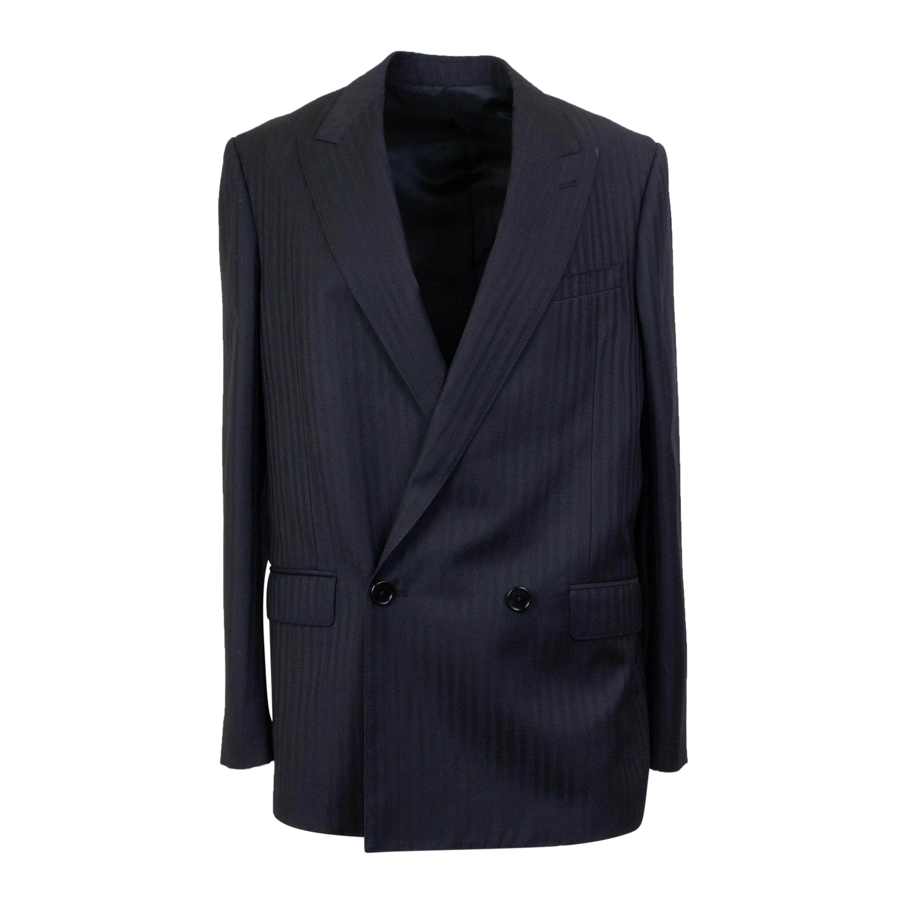 Celine CLN-XTPS-0005/44 NWT CELINE Black Striped Wool Boxy Blazer Jacket Size 44 $3150 CLN-XTPS-0005/44